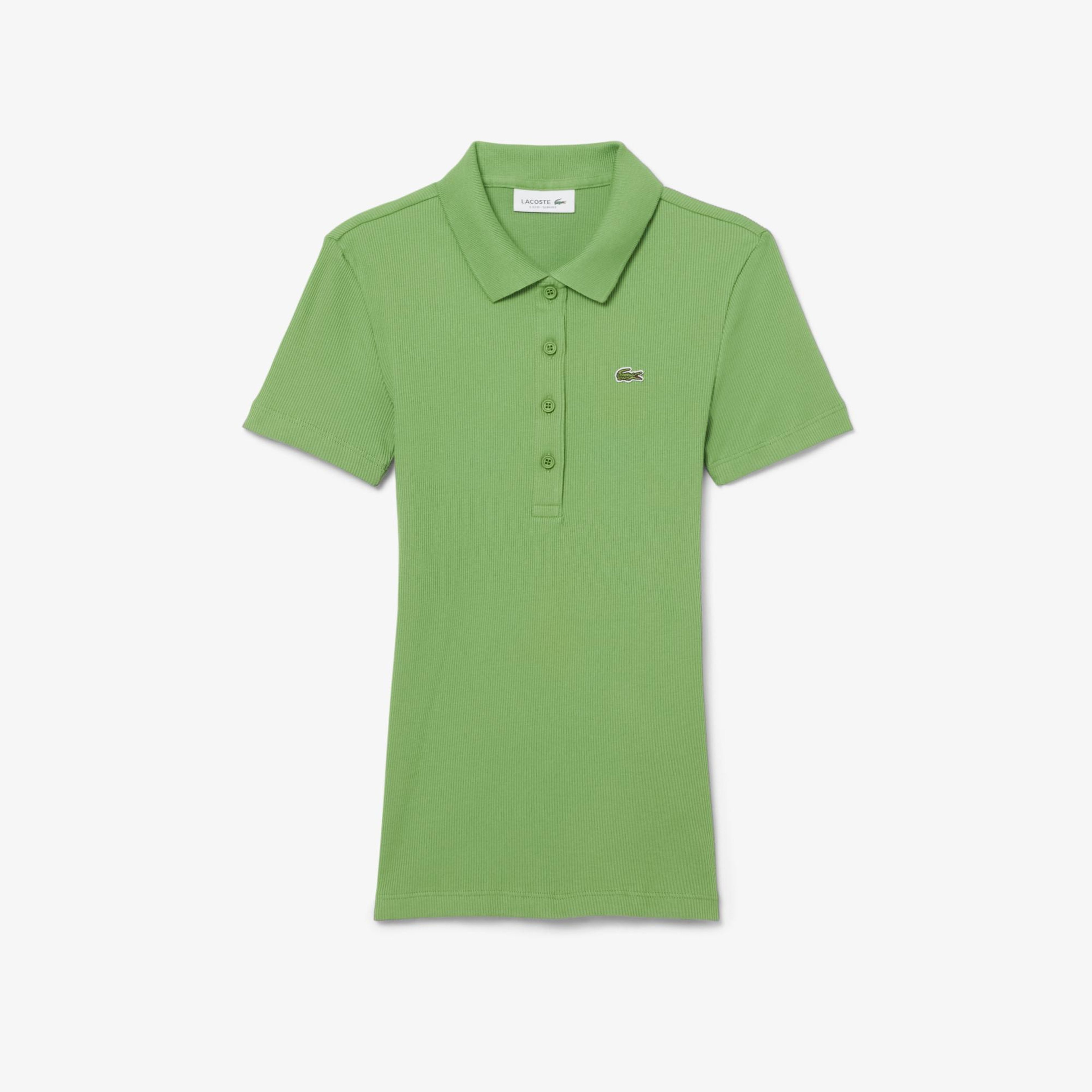 L.12.D Kadın Slim Fit Yeşil Polo