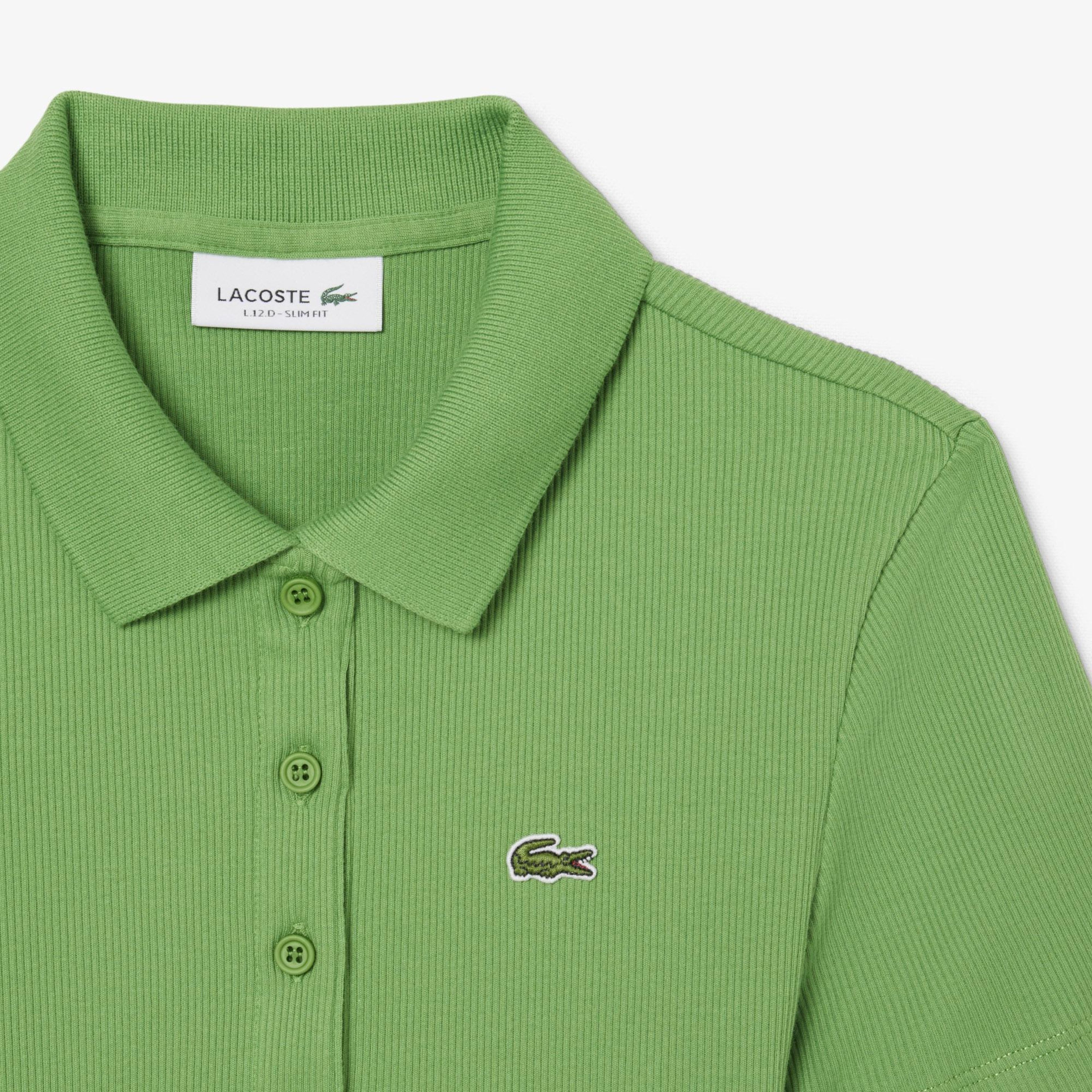 L.12.D Kadın Slim Fit Yeşil Polo