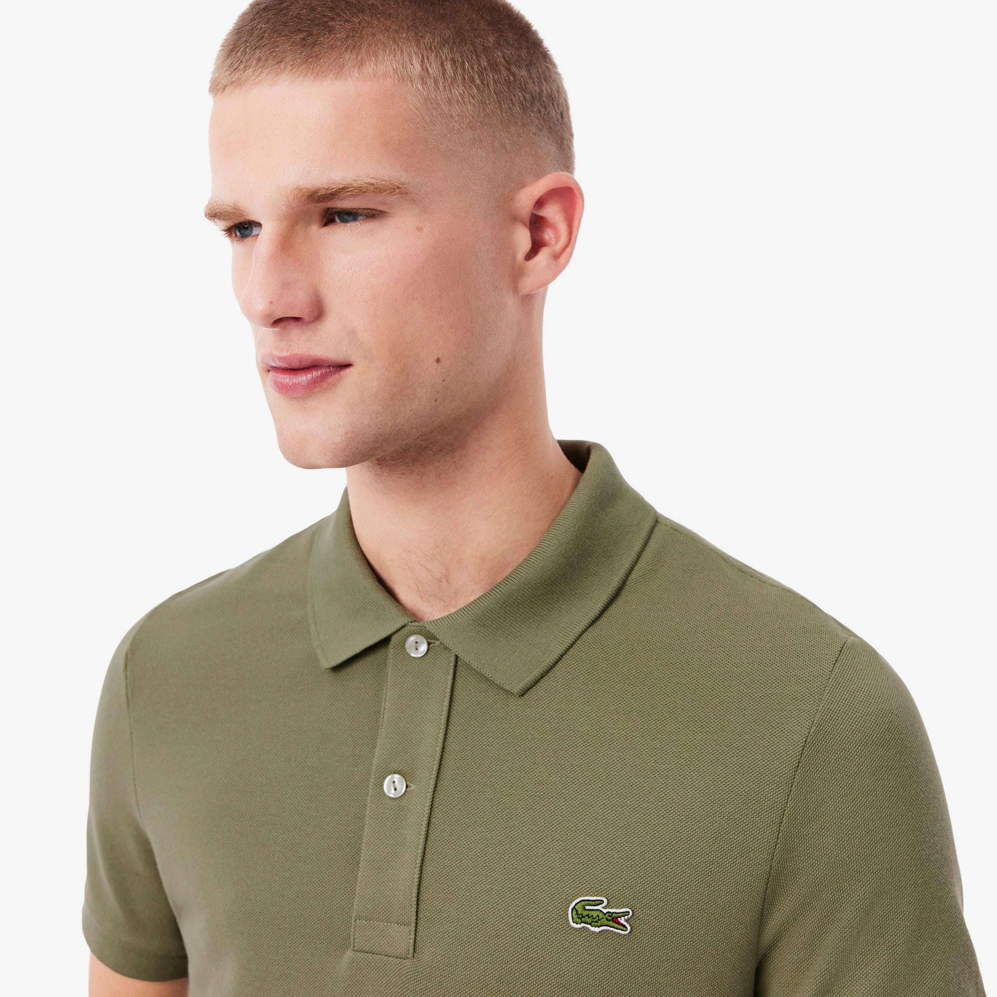 L.12.12 Erkek Slim Fit Haki Polo