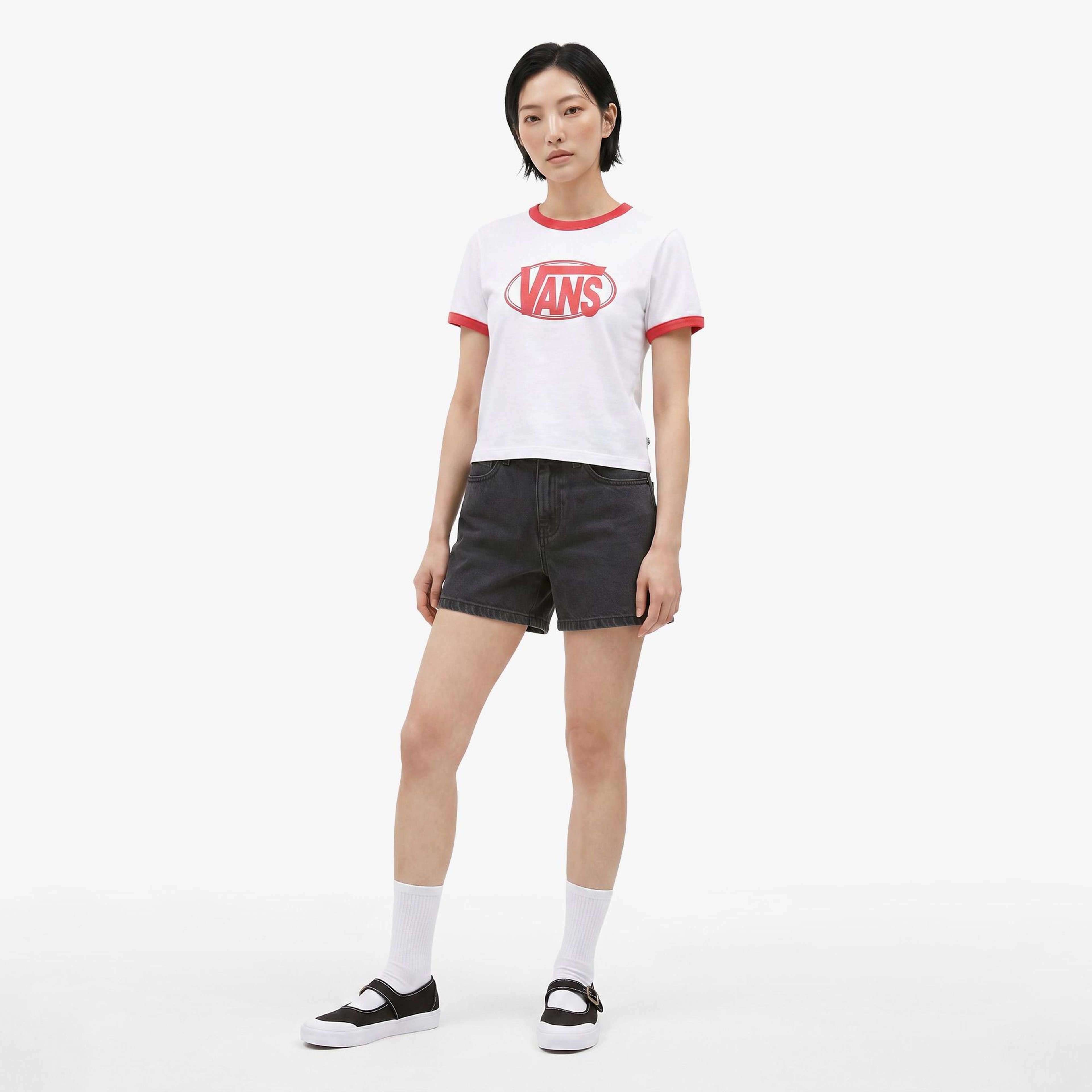 Vans Center Chest Ringer  Kadın Beyaz T-Shirt