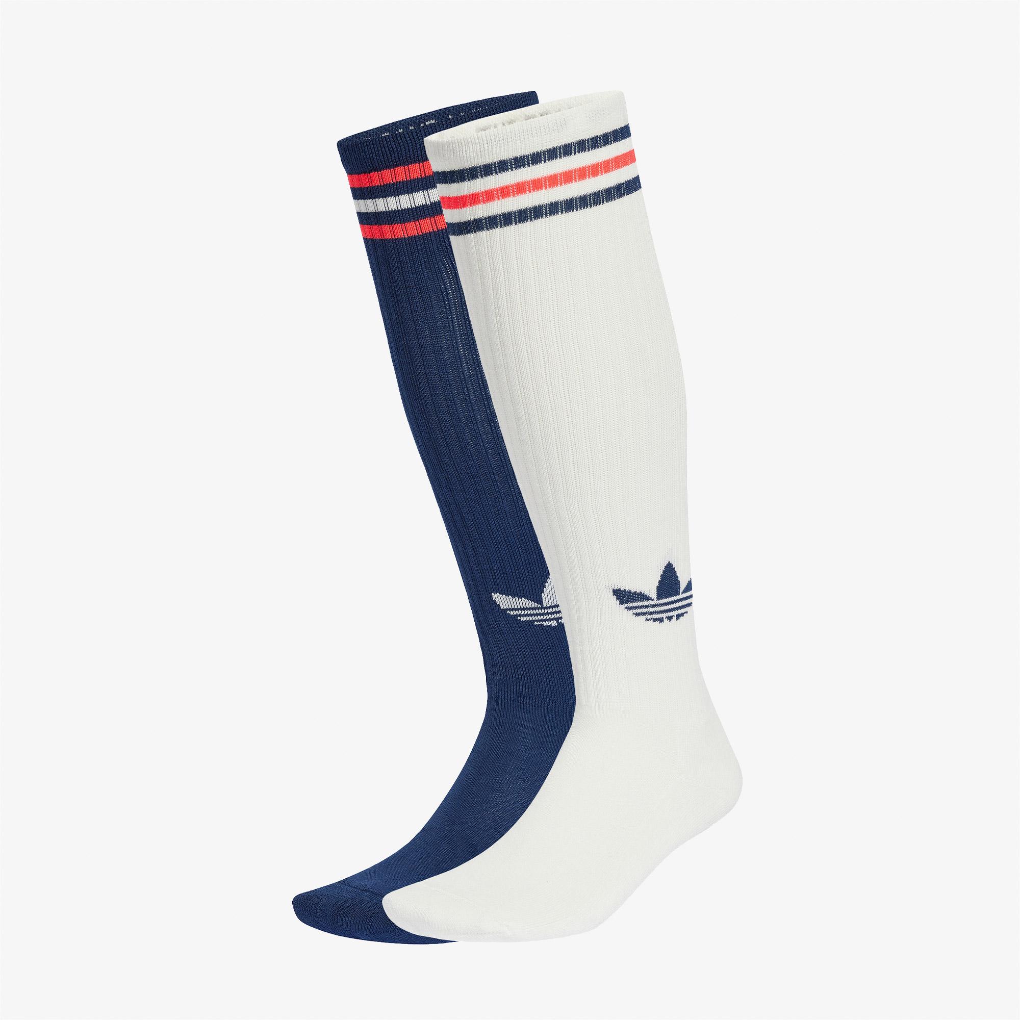 adidas 3S Knee 2'li Unisex Beyaz/Lacivert Çorap