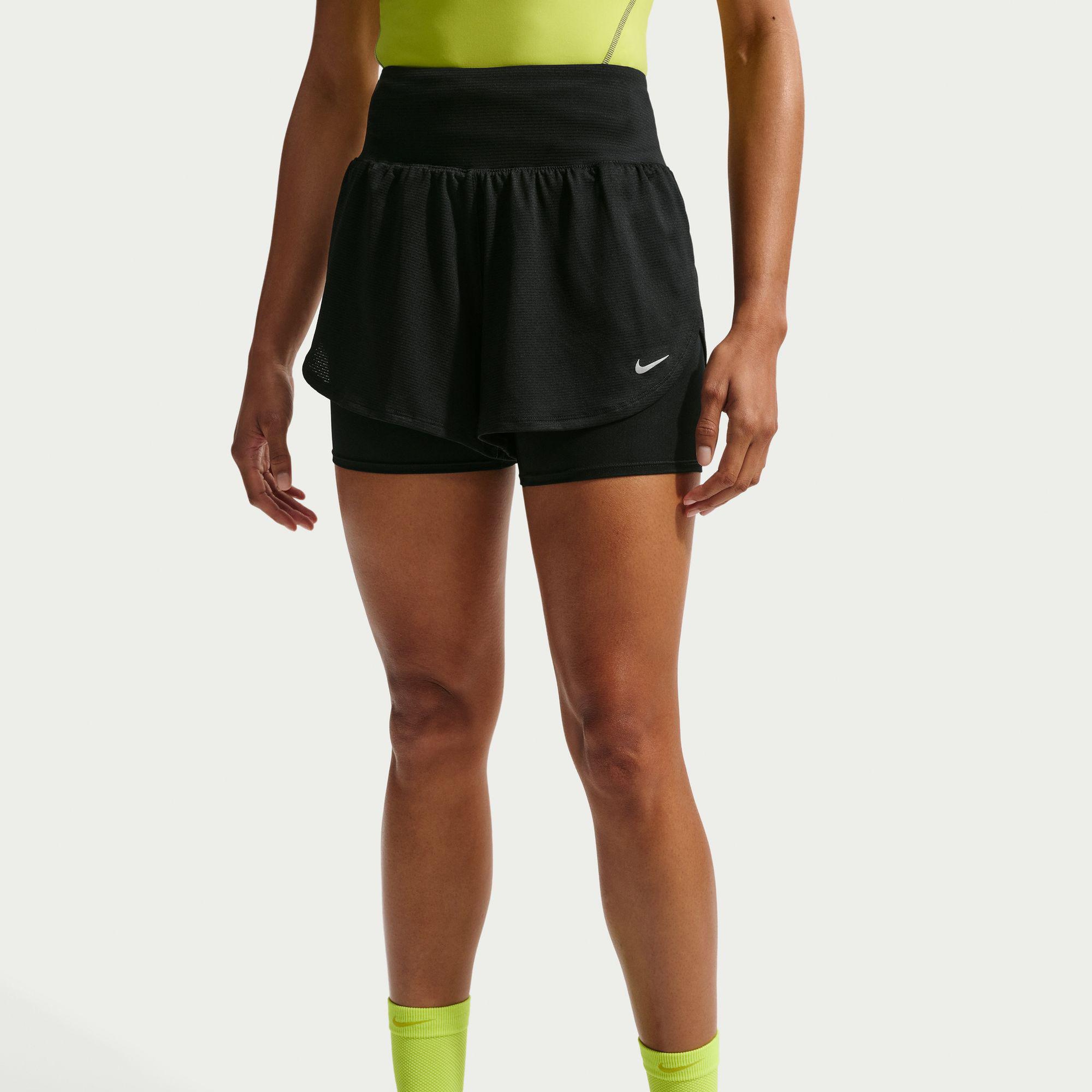 Nike Flow Mesh Dri-Fit 2'si 1 Arada Kadın Siyah Şort