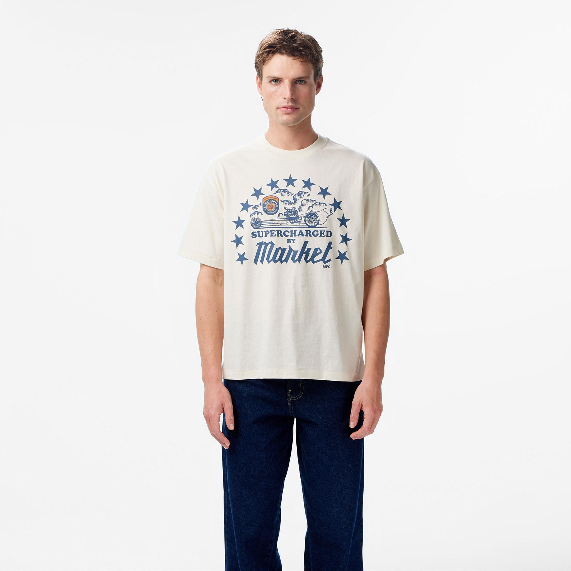 Market Supercharged Erkek Beyaz T-Shirt