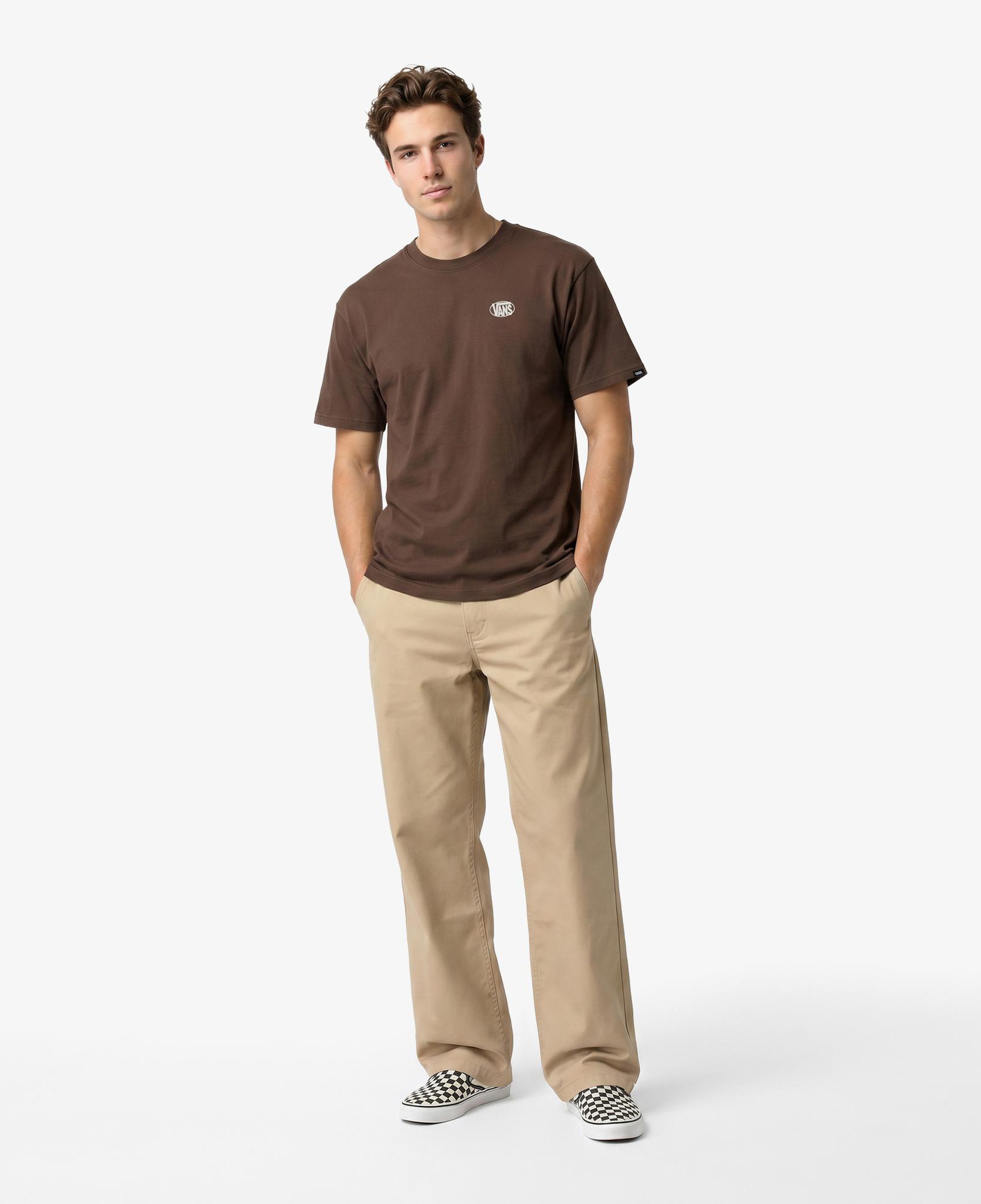 Vans Oval Logo Loose Erkek Kahverengi T-Shirt