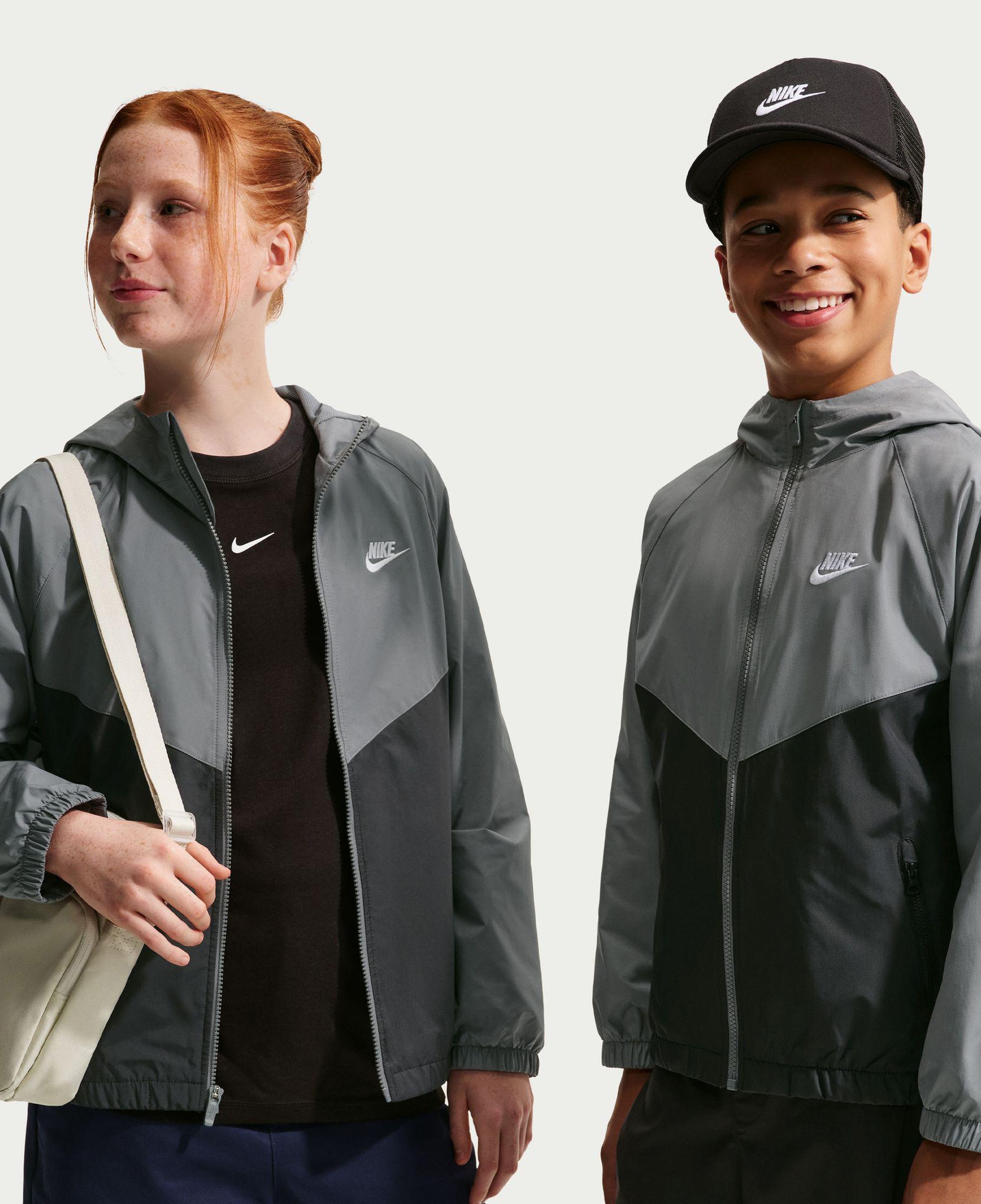 Nike Sportswear Repel Windrunner Çocuk Gri Ceket