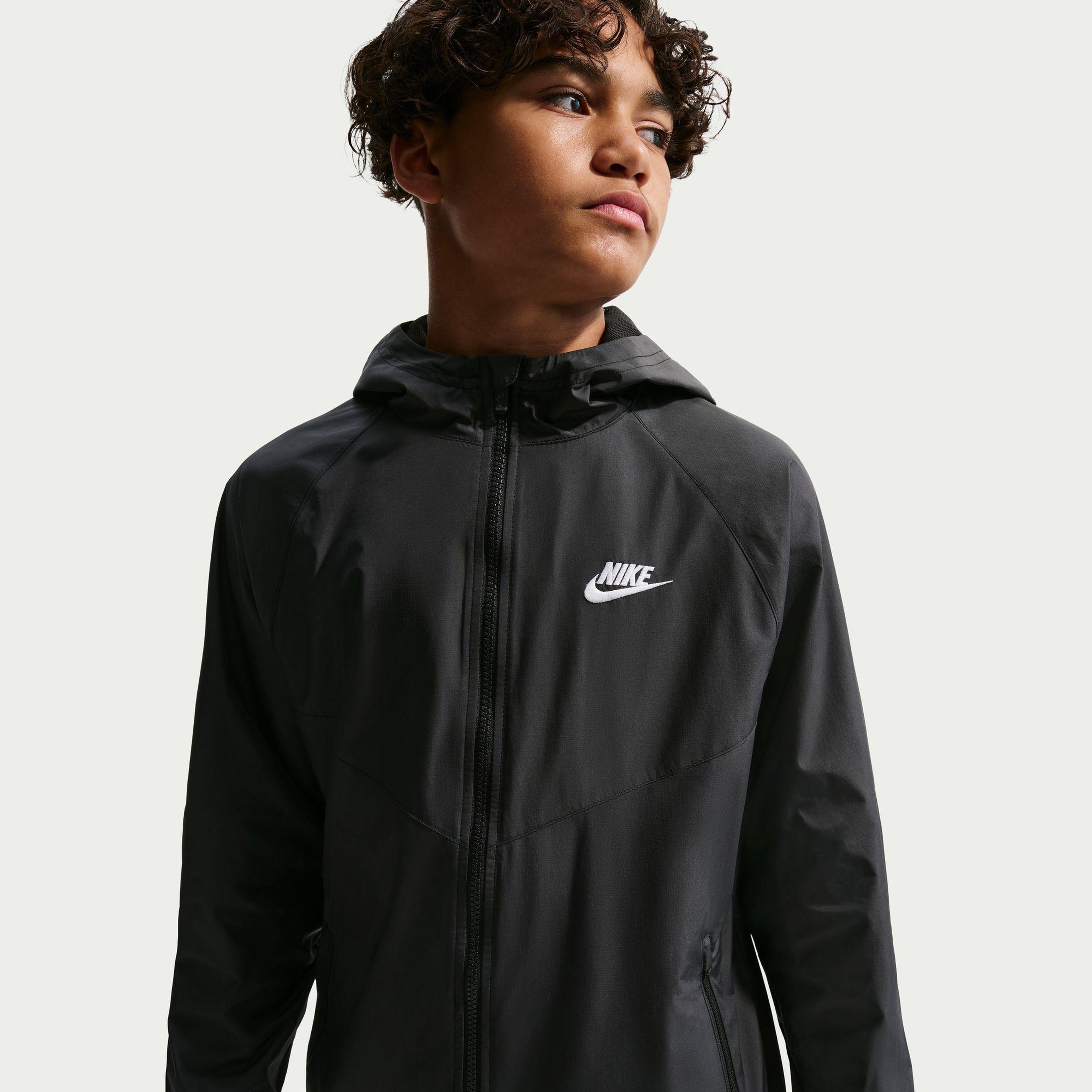 Nike Sportswear Repel Windrunner Çocuk Siyah Ceket