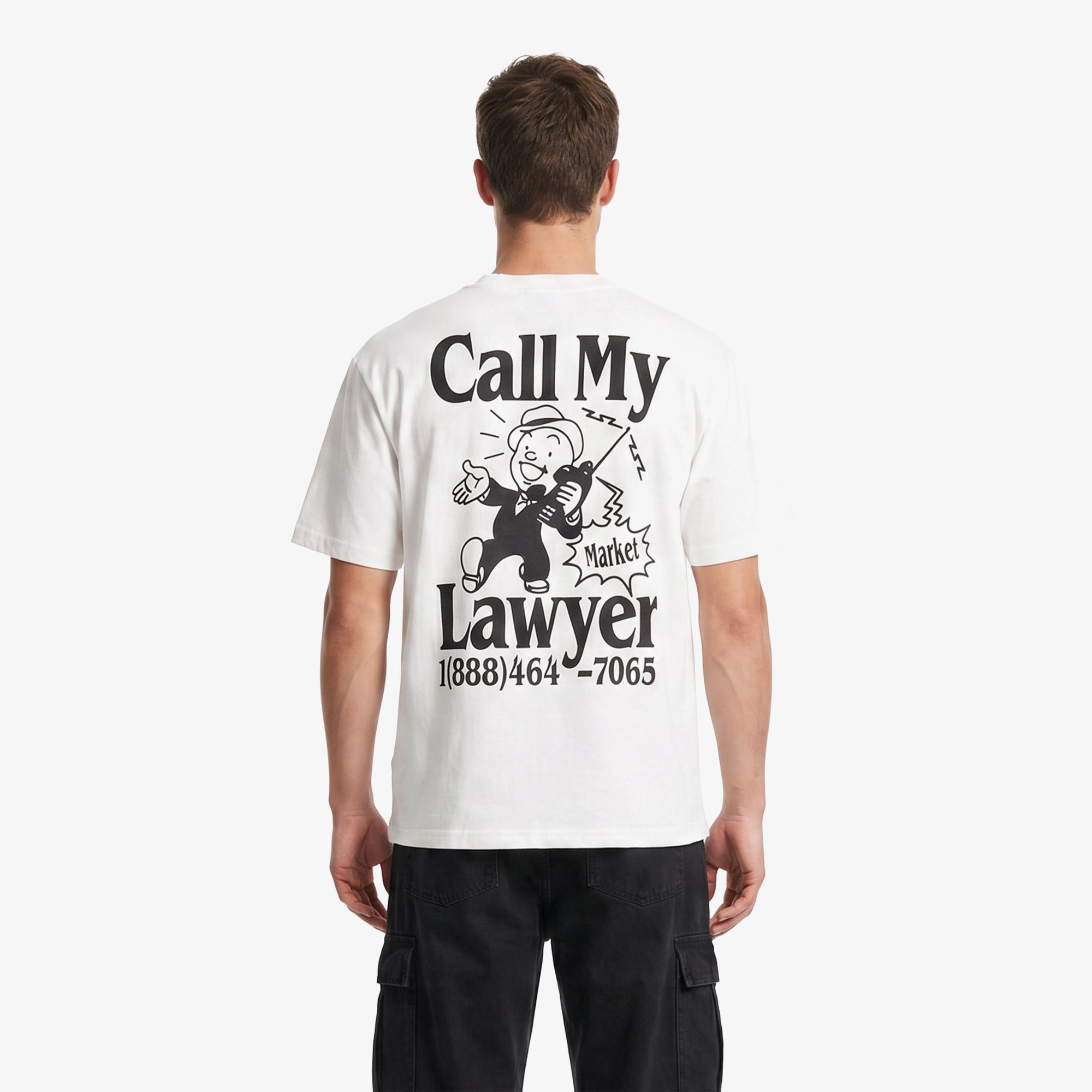Market Walking And Talking Lawyer Erkek Beyaz T-Shirt
