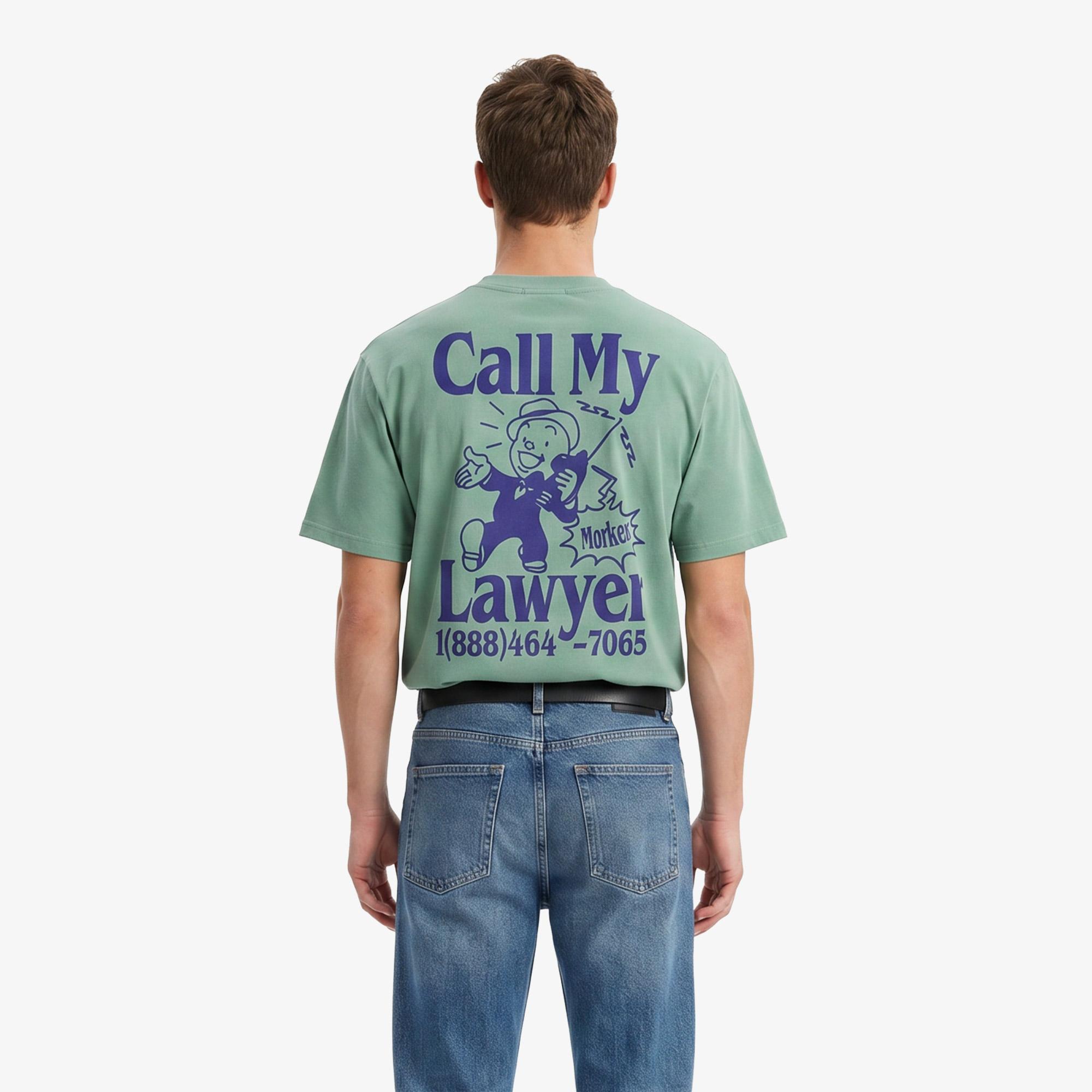 Market Walking And Talking Lawyer Erkek Yeşil T-Shirt
