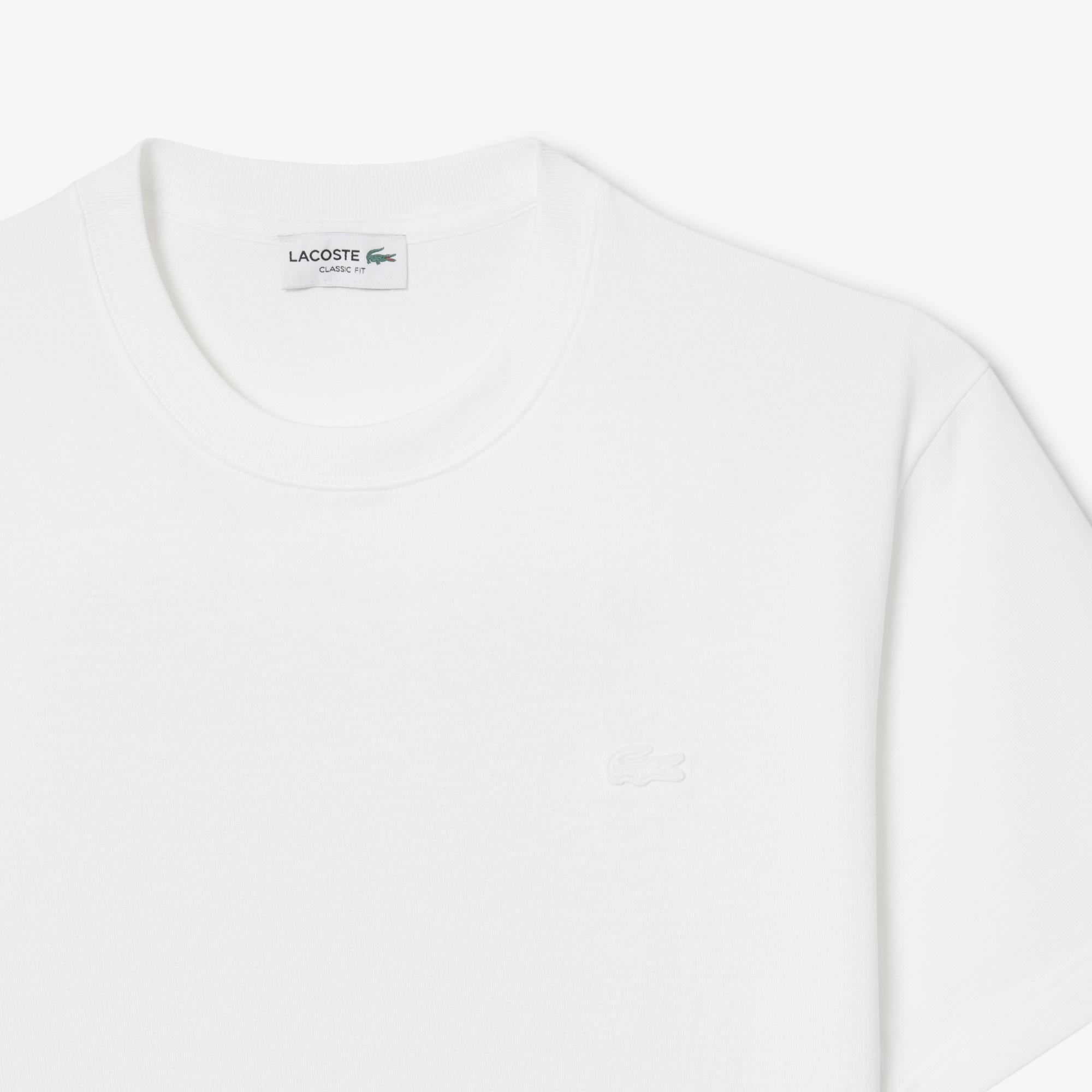 Erkek Classic Fit Bisiklet Yaka Baskılı Beyaz T-Shirt