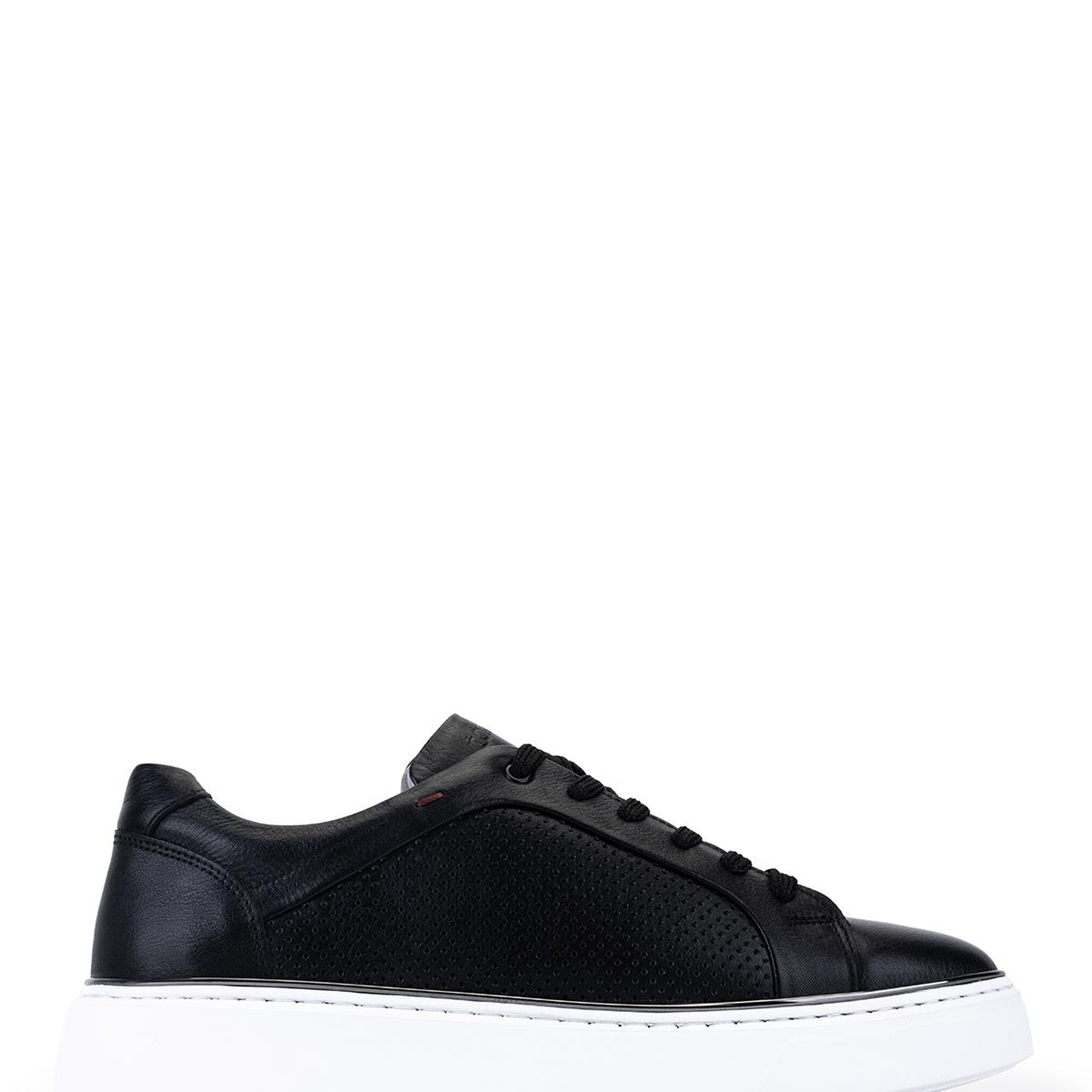 Tamer Tanca Erkek Hakiki Deri Siyah Sneakers & Spor Ayakkabı