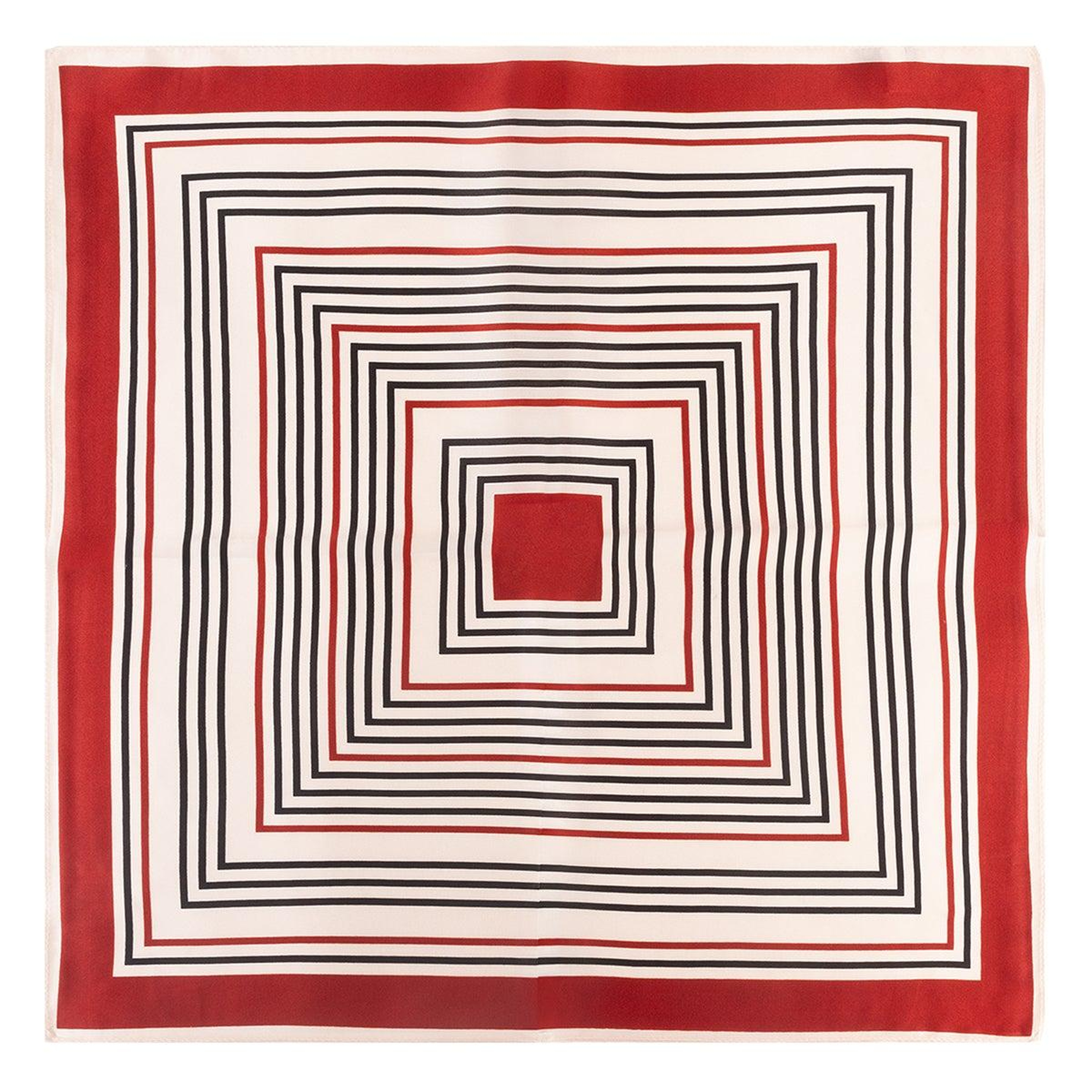 Kiremit Beyaz Laila Saf İpek Küçük Kare Eşarp 53x53 cm