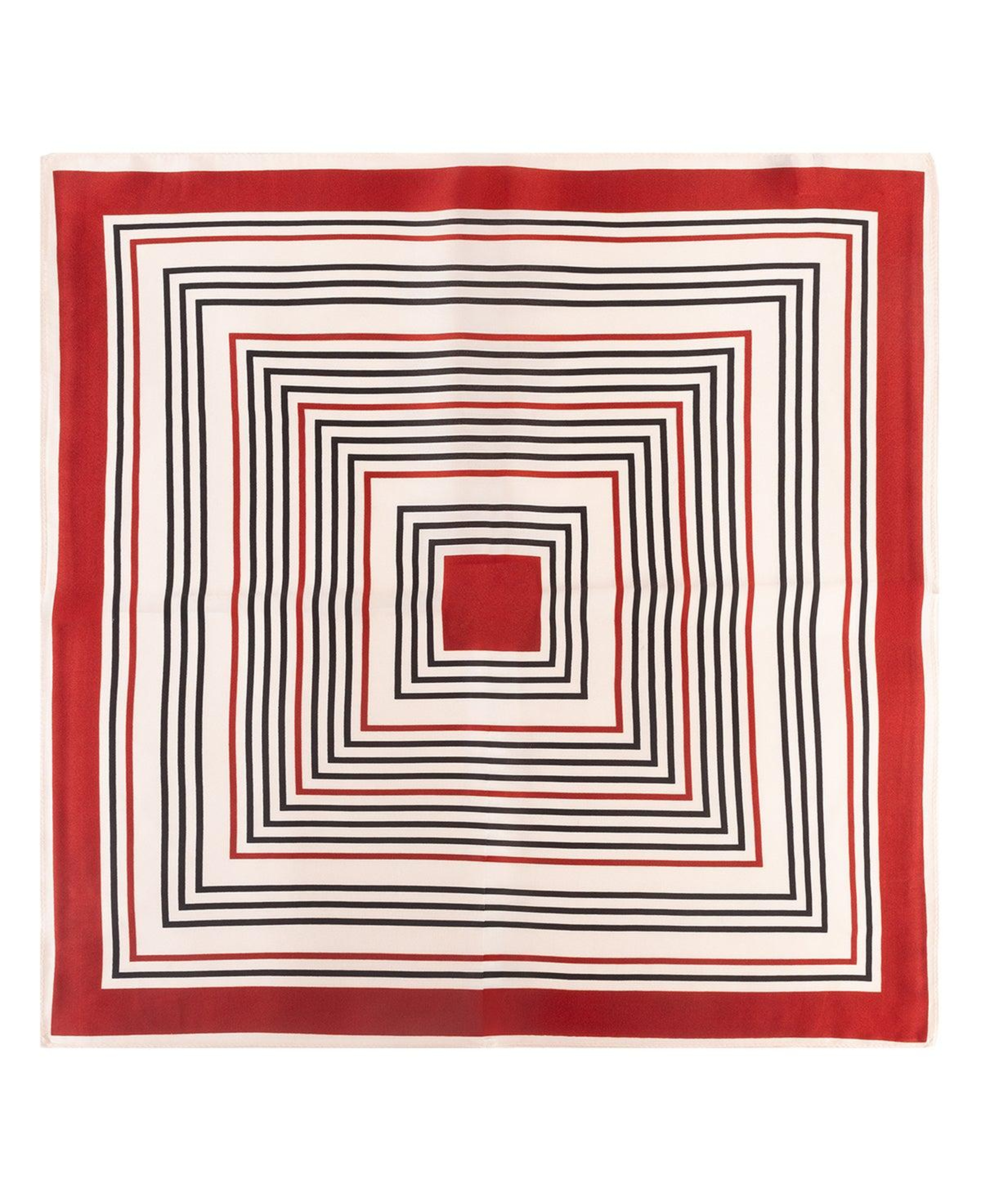 Kiremit Beyaz Laila Saf İpek Küçük Kare Eşarp 53x53 cm