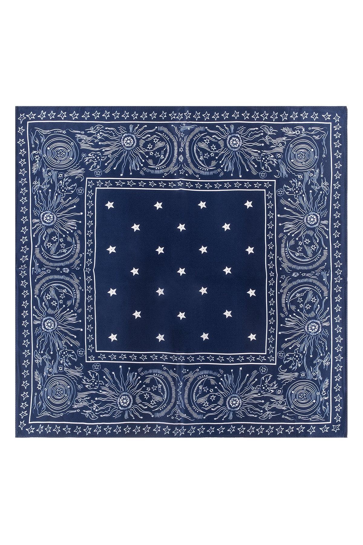 Lacivert Laila Saf İpek Küçük Kare Eşarp 53x53 cm