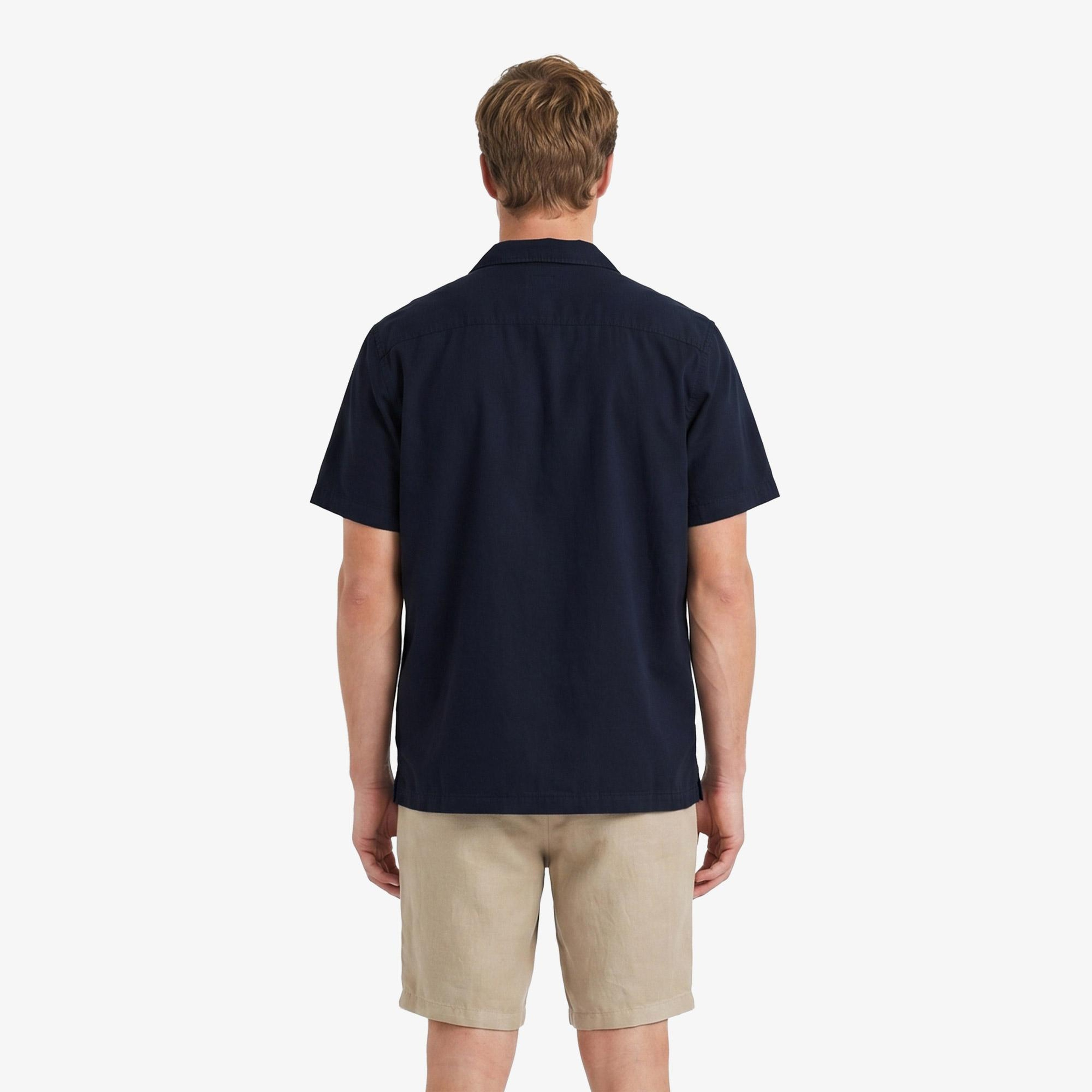 Nautica Erkek Lacivert Regular Fit Kısa Kollu Gömlek