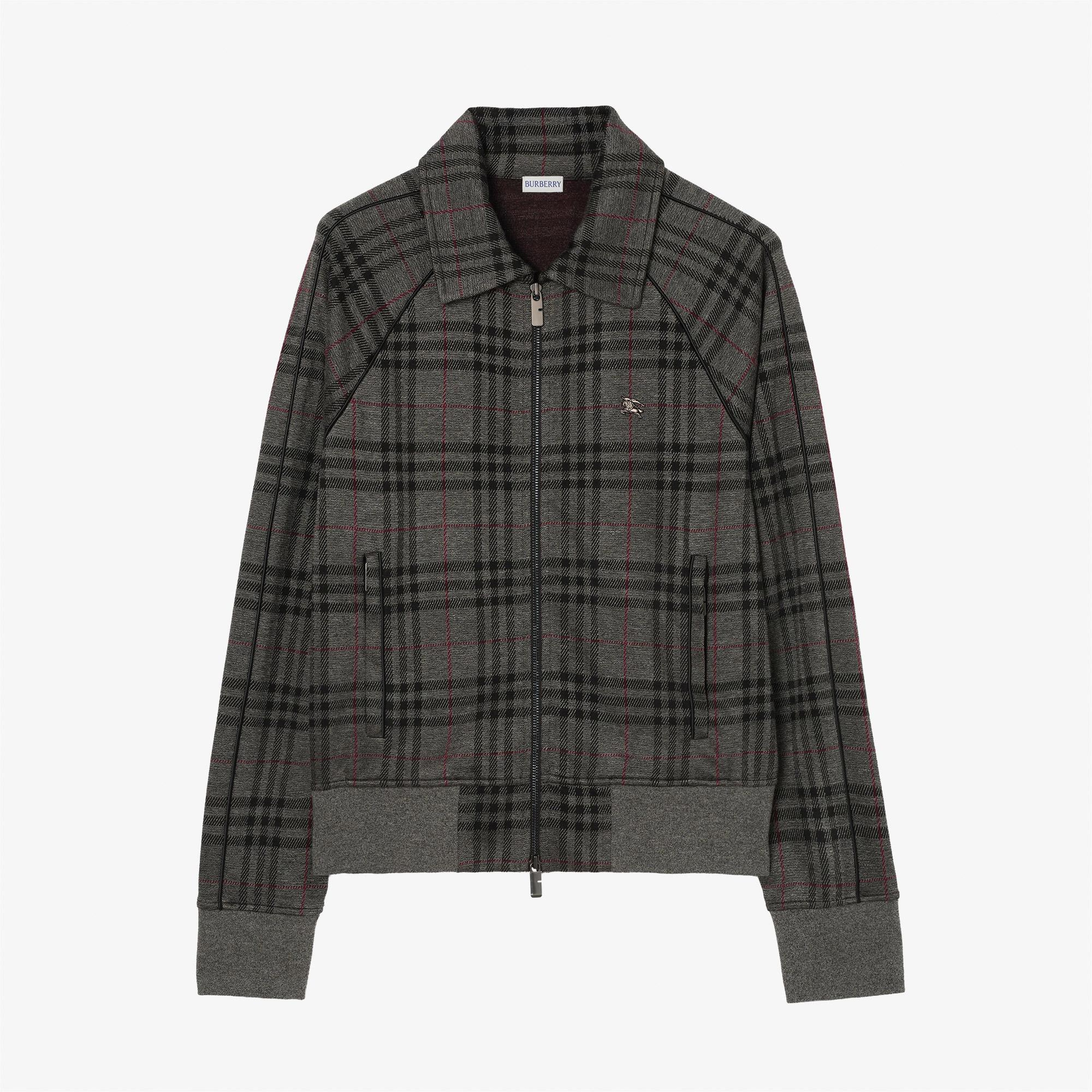 Burberry Check Track Erkek Gri Ceket