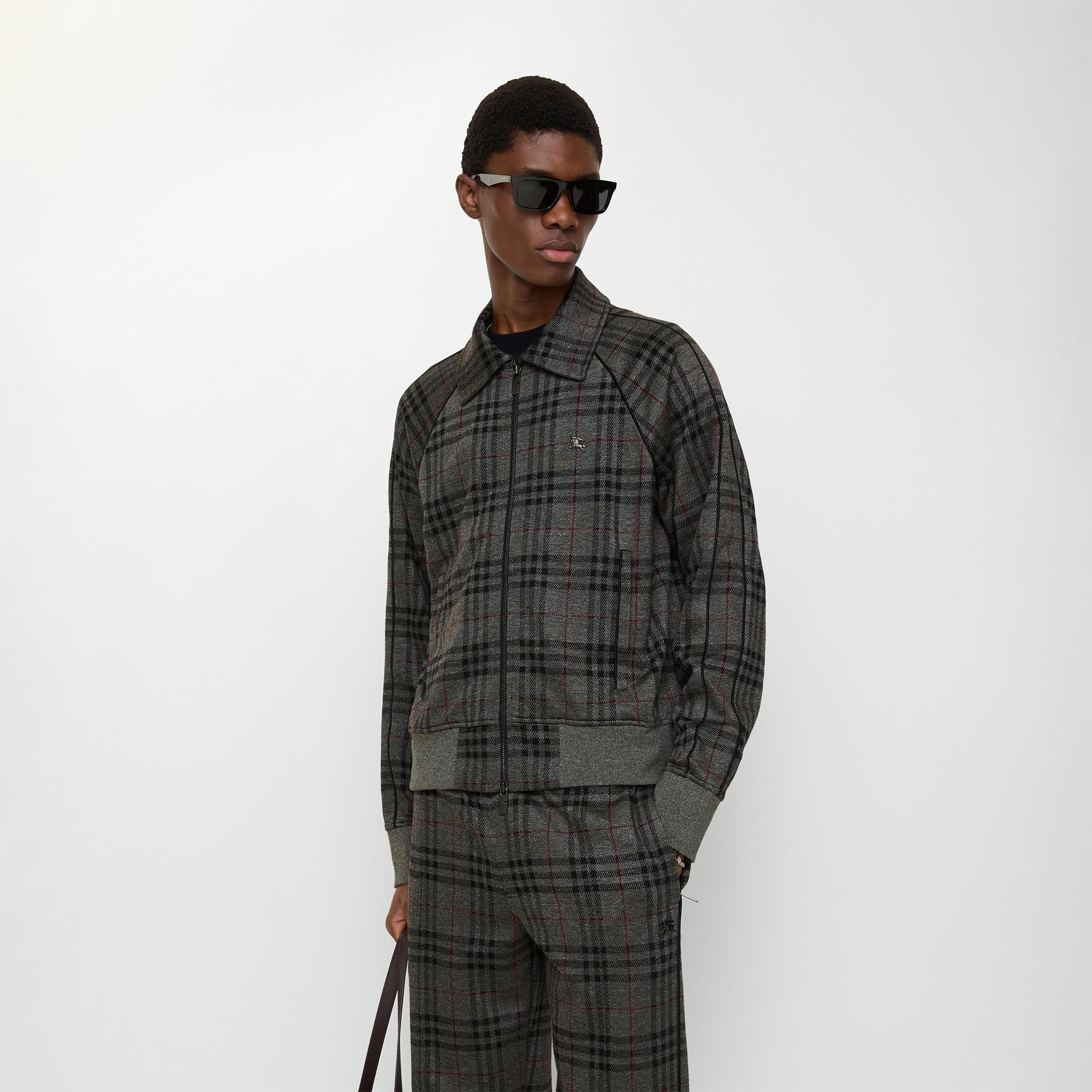 Burberry Check Track Erkek Gri Ceket