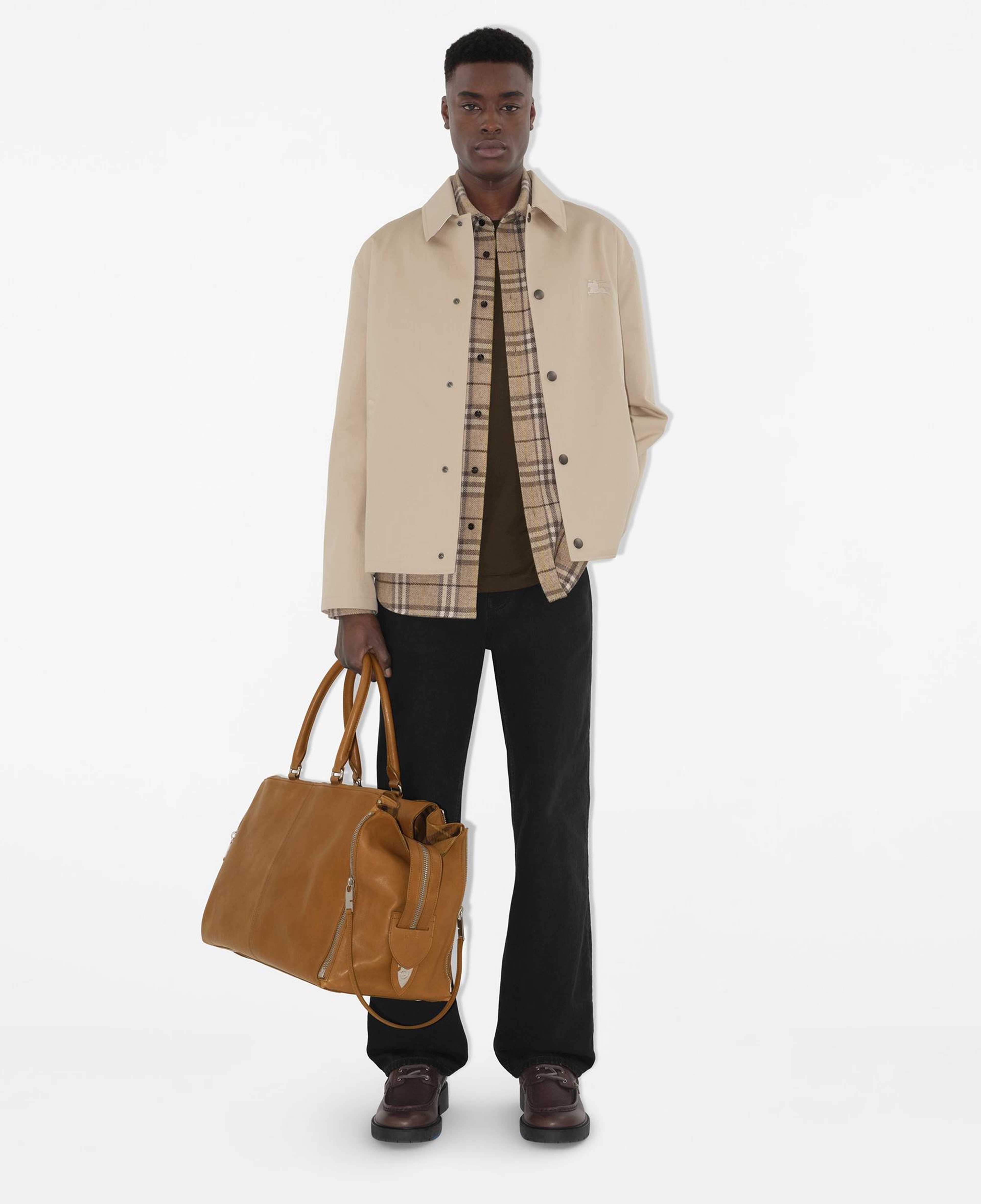 Burberry Tec Gabardine Erkek Krem Ceket