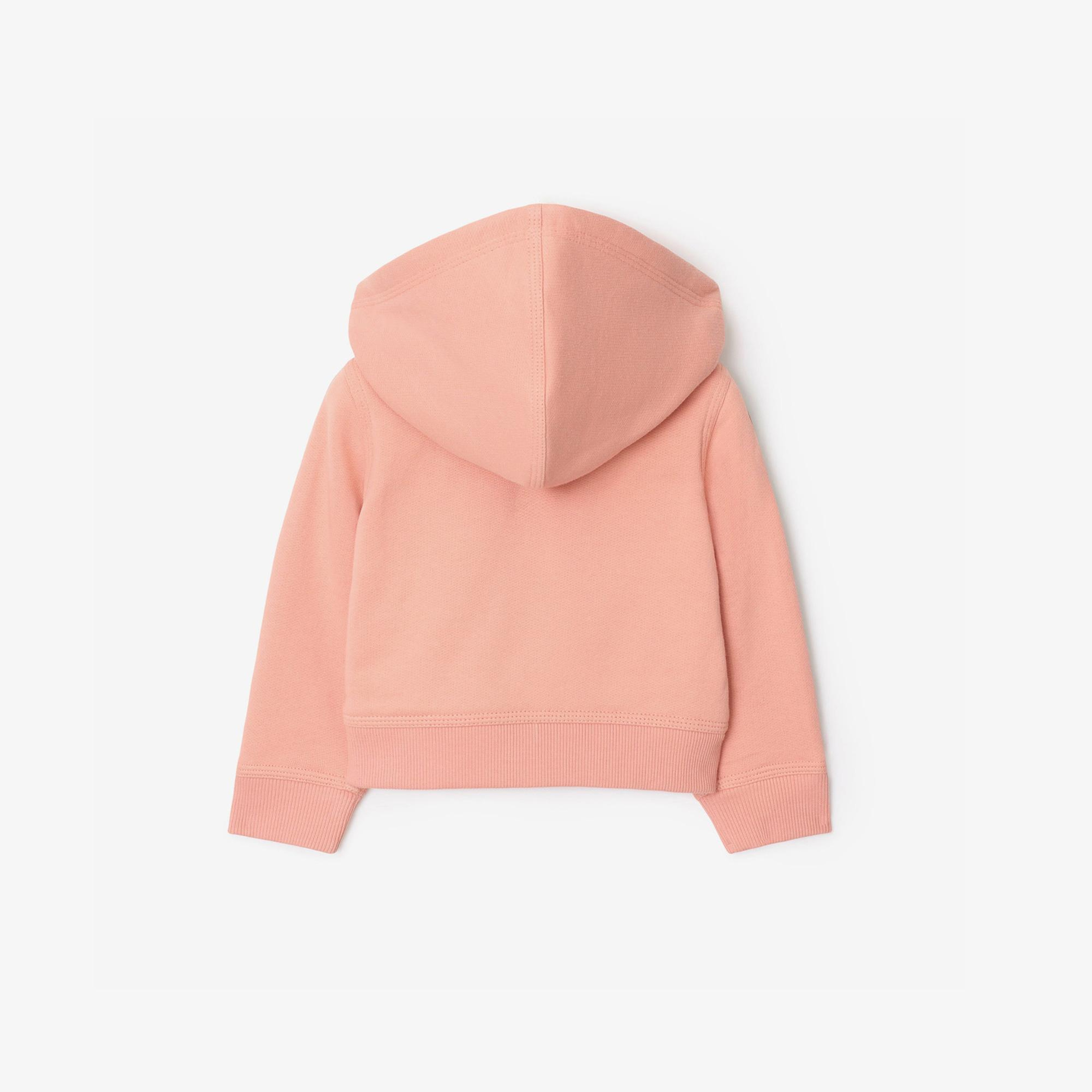 Burberry Elin Check Trim Cotton Çocuk Pembe Hoodie