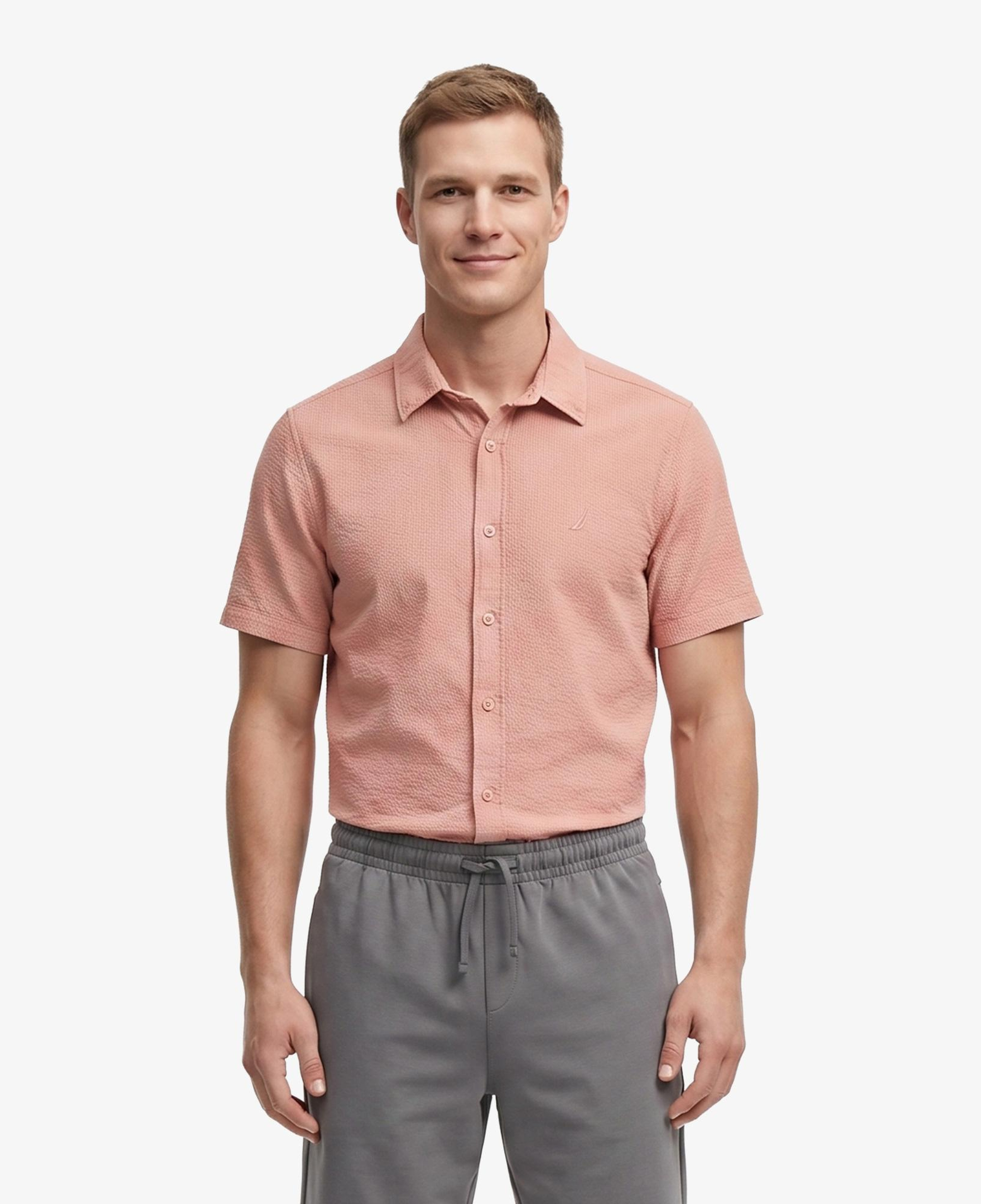 Nautica Erkek Turuncu Regular Fit Kısa Kollu Gömlek