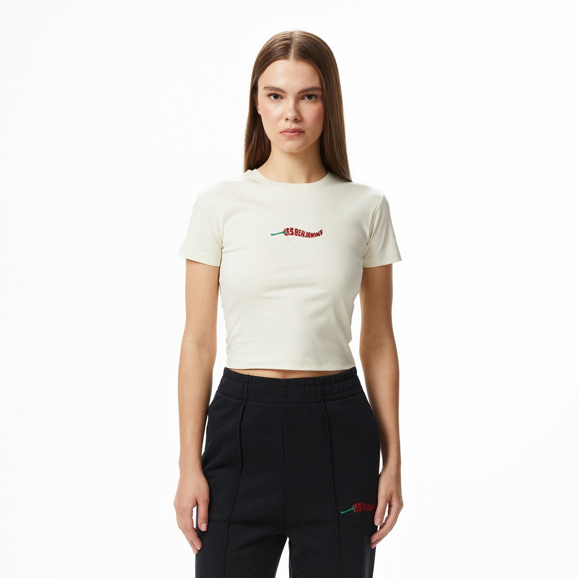 Les Benjamins 002 Kadın Krem Rengi T-Shirt