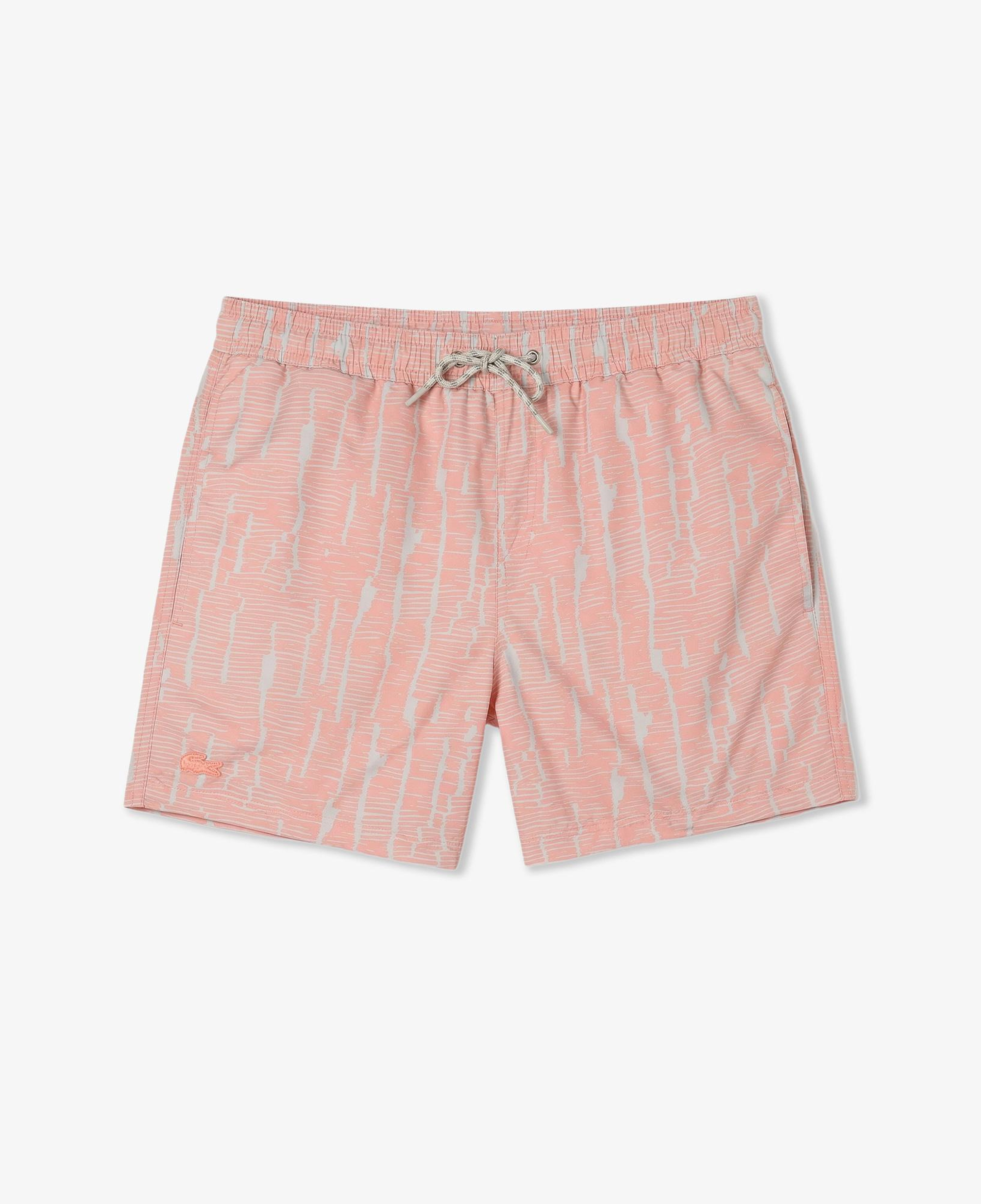 Erkek Regular Fit Desenli Pembe Deniz Şortu