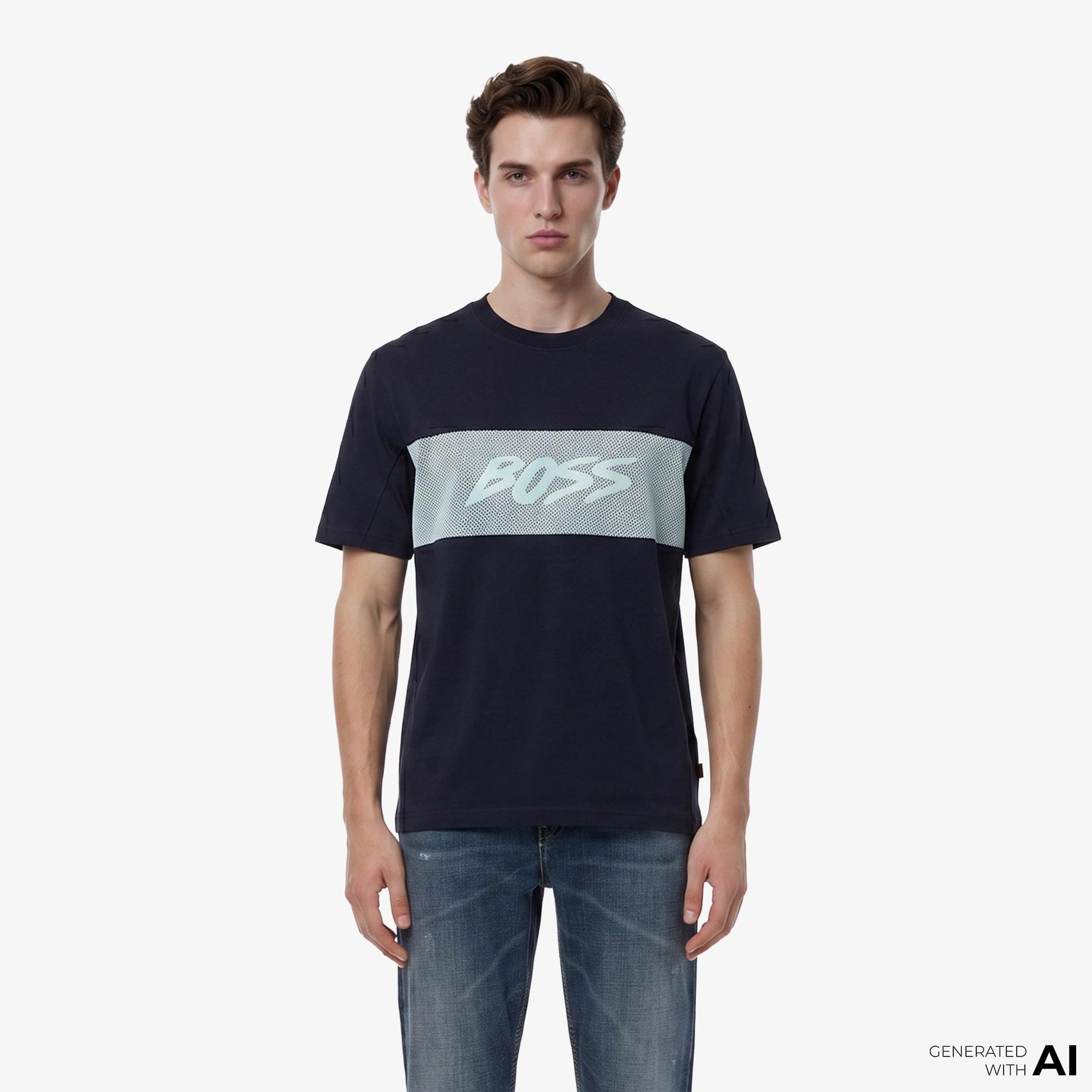 Boss Mesh Erkek Lacivert T-Shirt