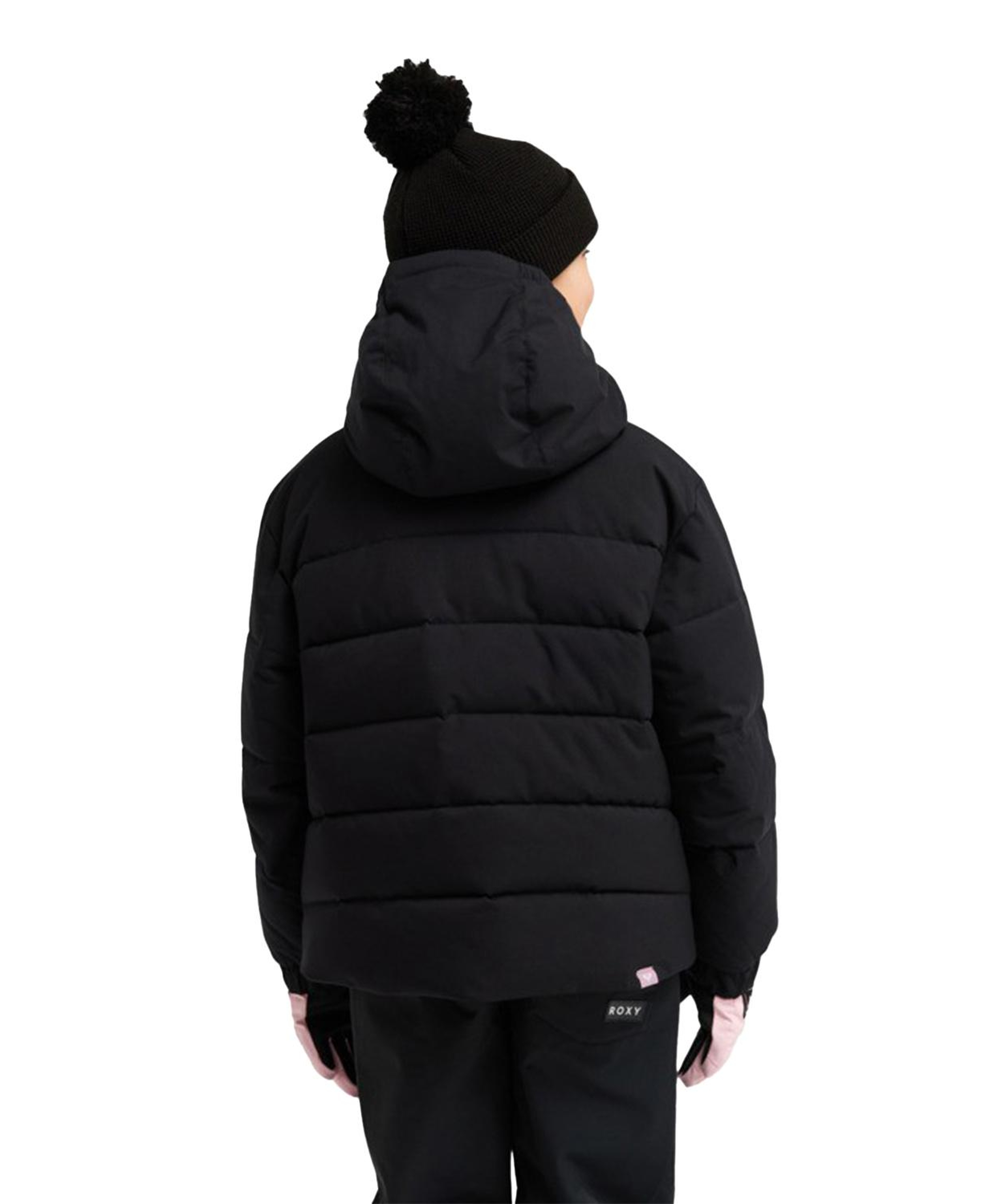 Roxy Snowyhill Puffy Kız Çocuk Siyah Snowboard Ceketi