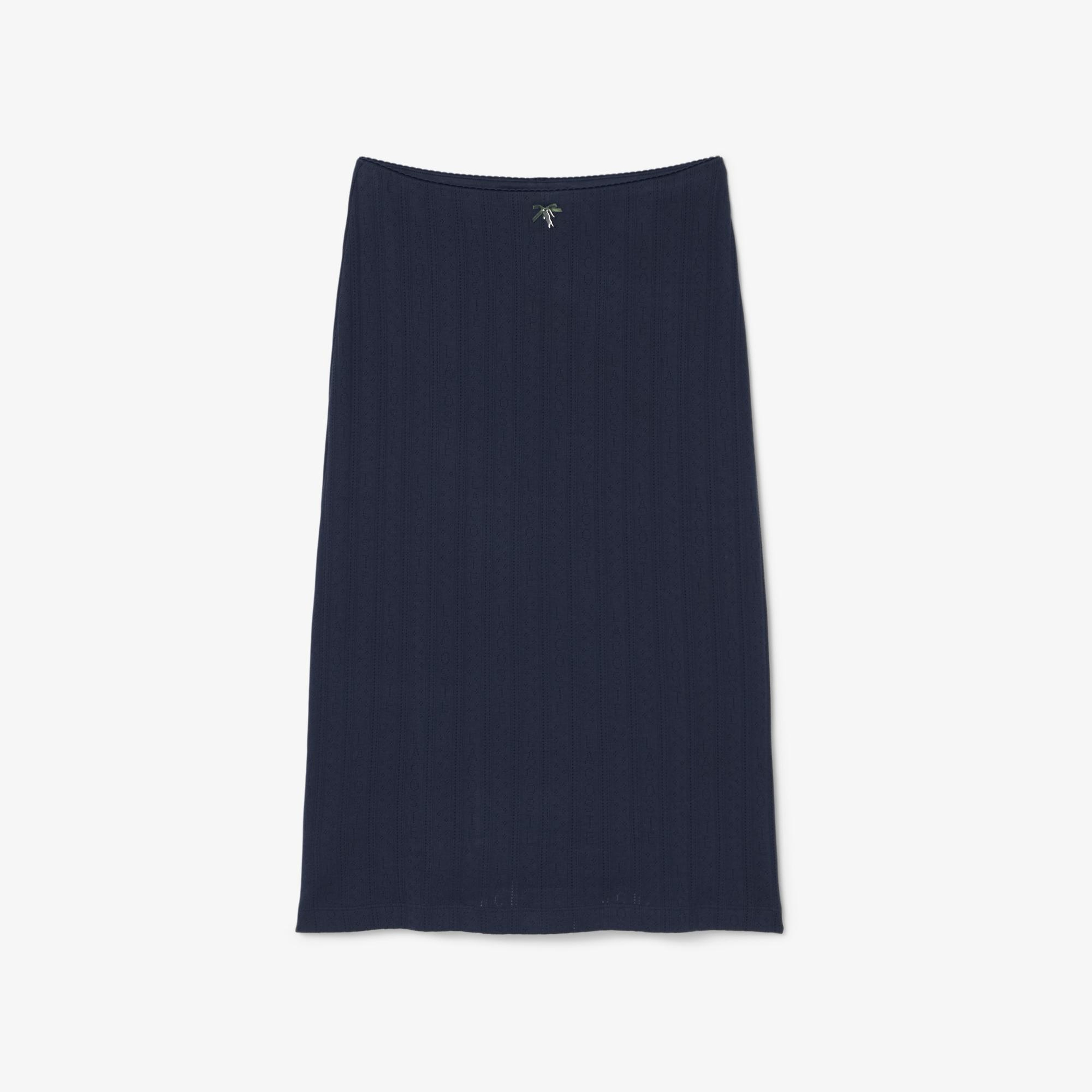 Kadın Flare Fit Desenli Lacivert Etek