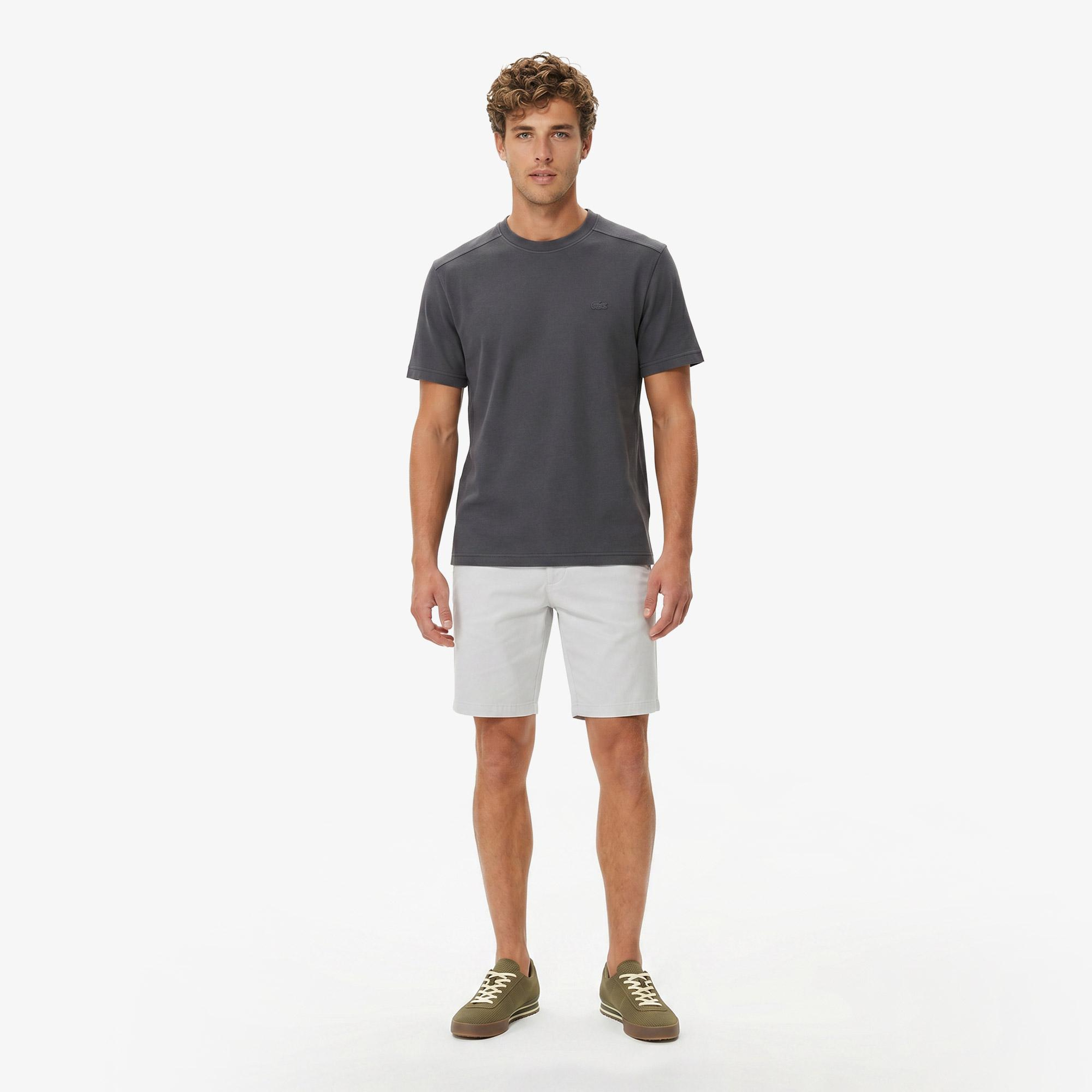 Erkek Slim Fit Gri Bermuda Şort