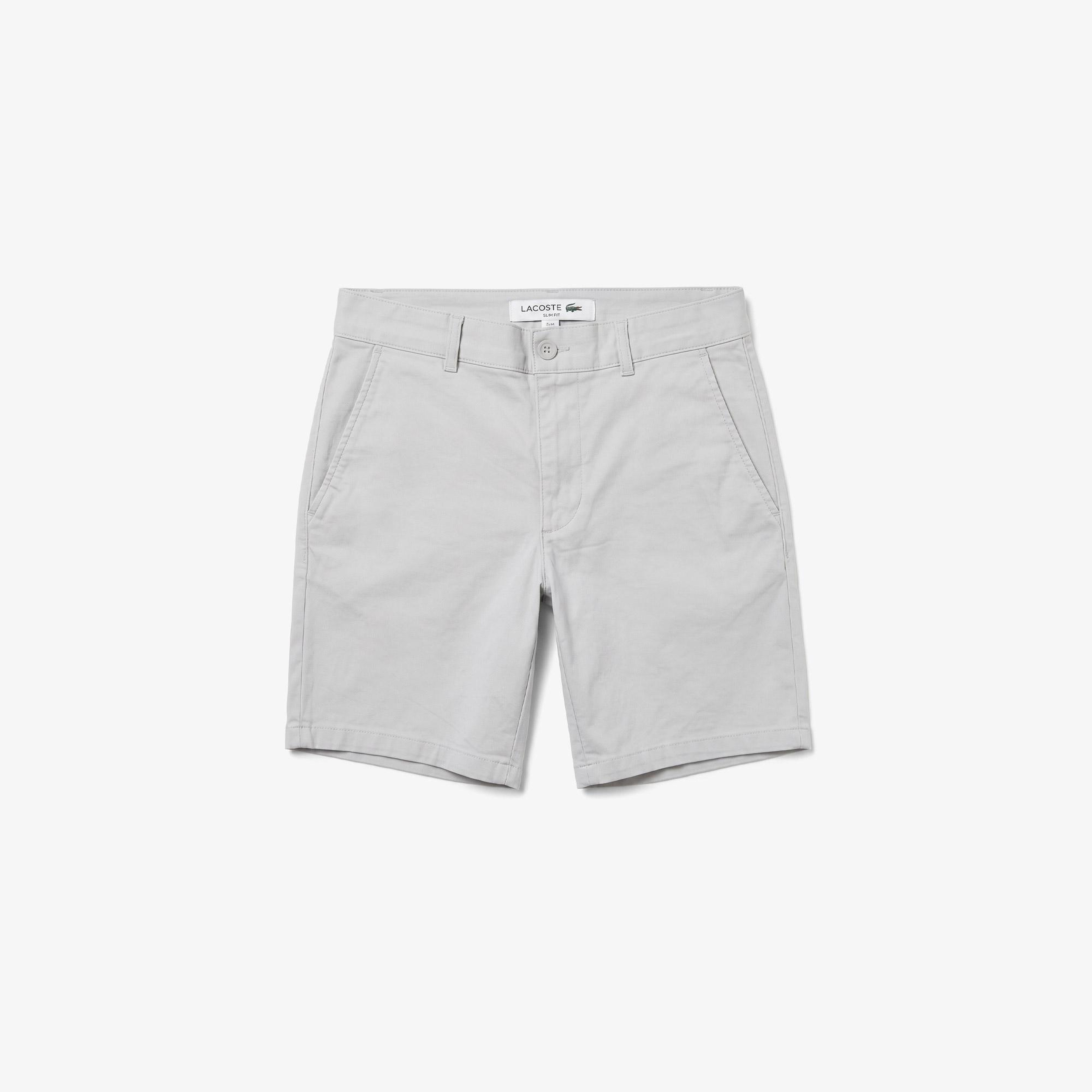 Erkek Slim Fit Gri Bermuda Şort