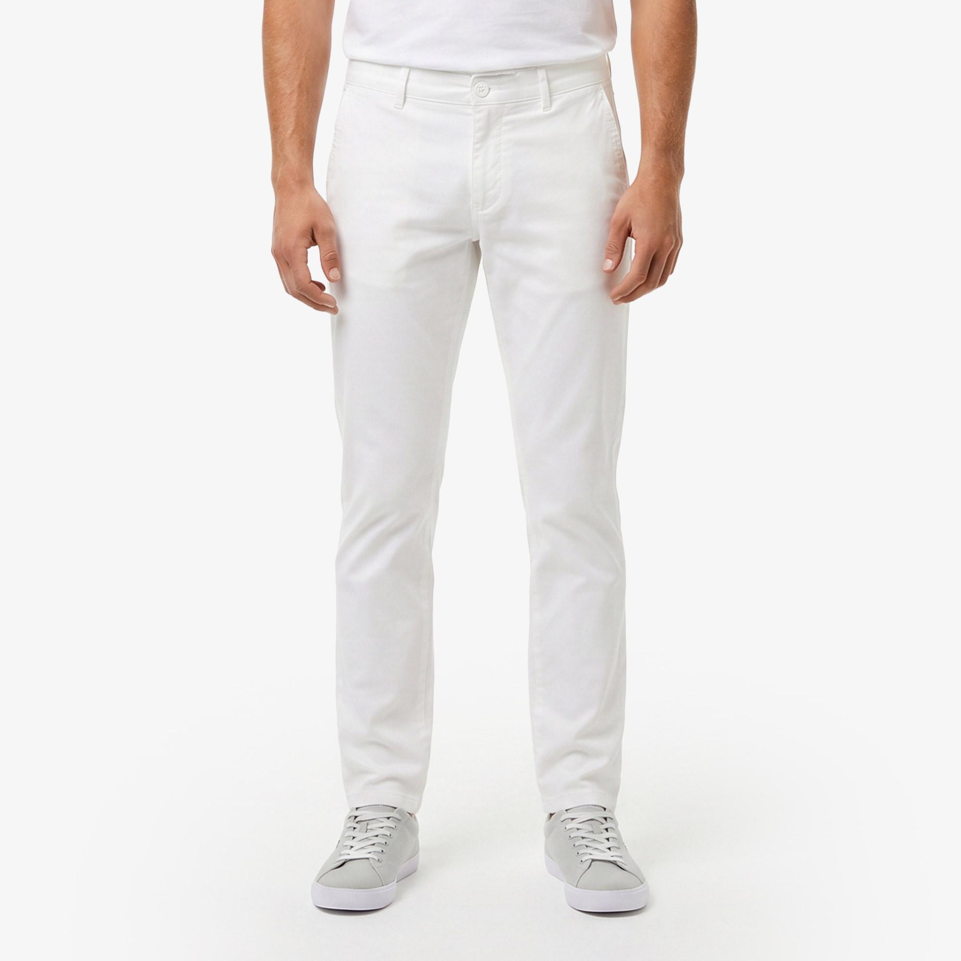Erkek Slim Fit Krem Chino Pantolon