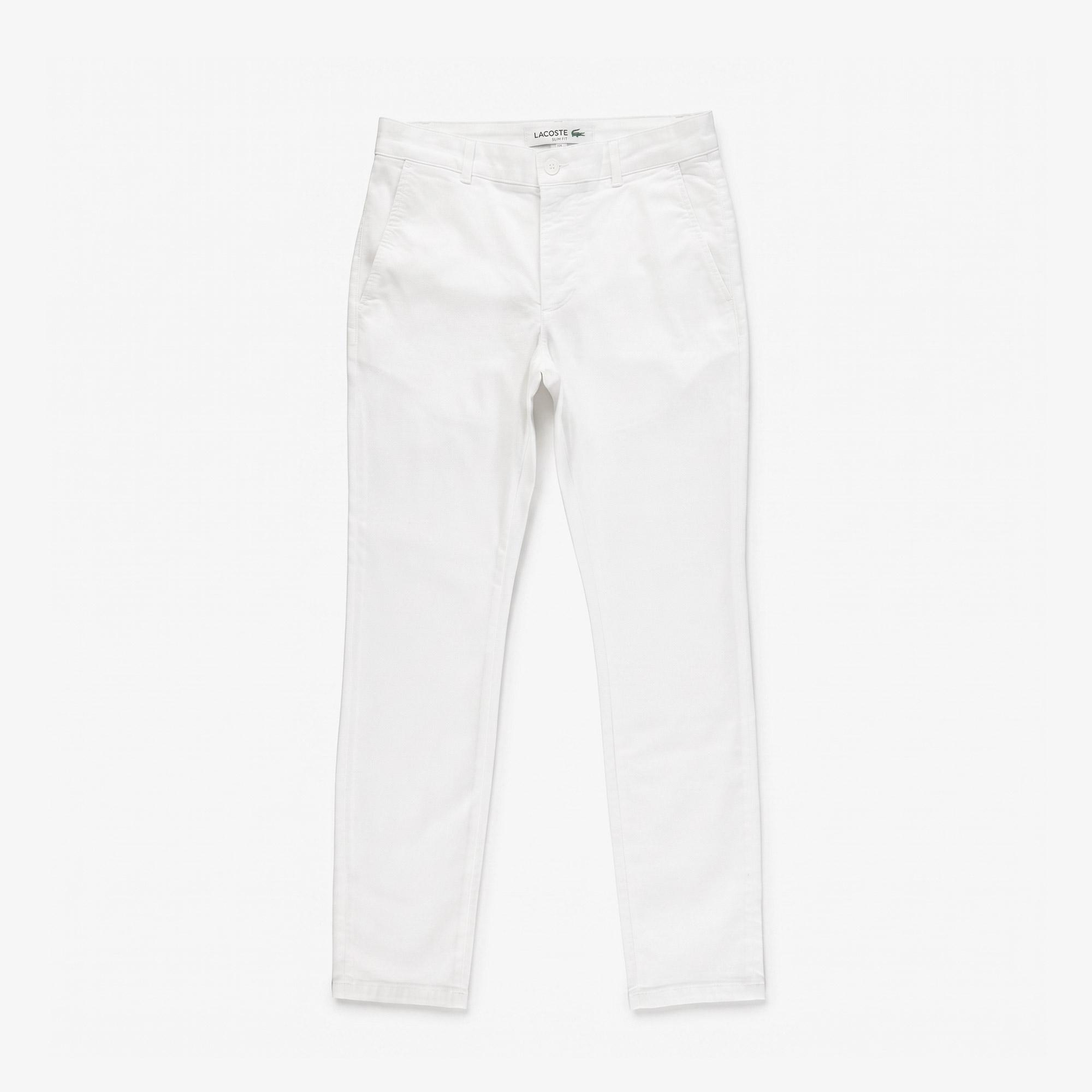 Erkek Slim Fit Krem Chino Pantolon