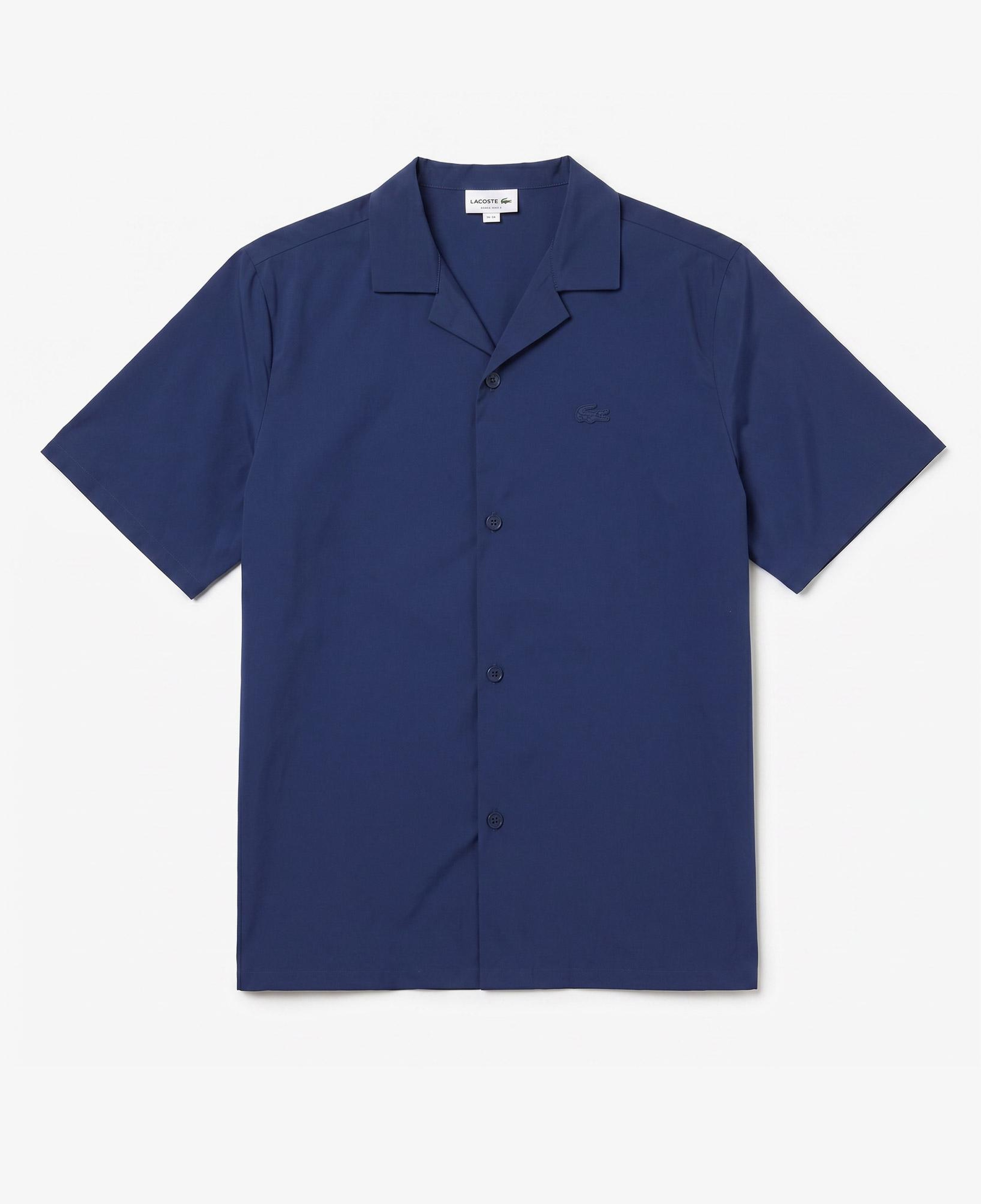 Erkek Relaxed Fit Kısa Kollu Koyu Mavi Gömlek