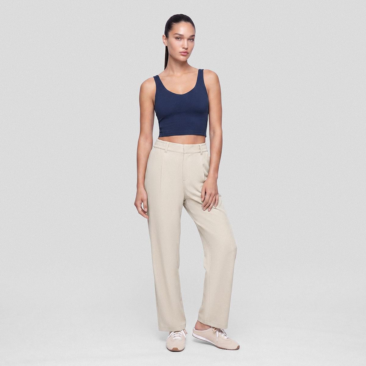 Amara Kadın Wide Leg Pantolon Taş