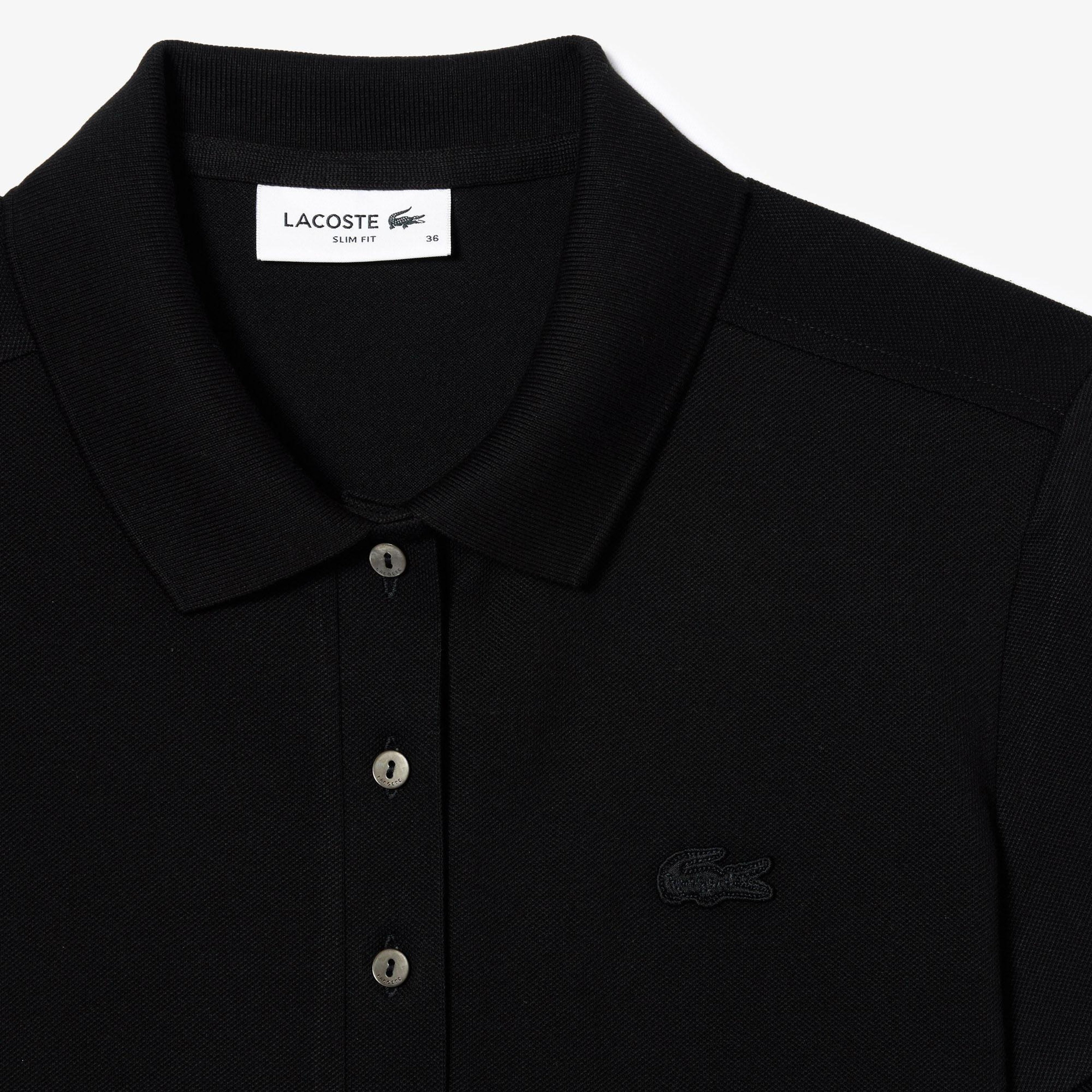 L.12.D Kadın Slim Fit Siyah Polo