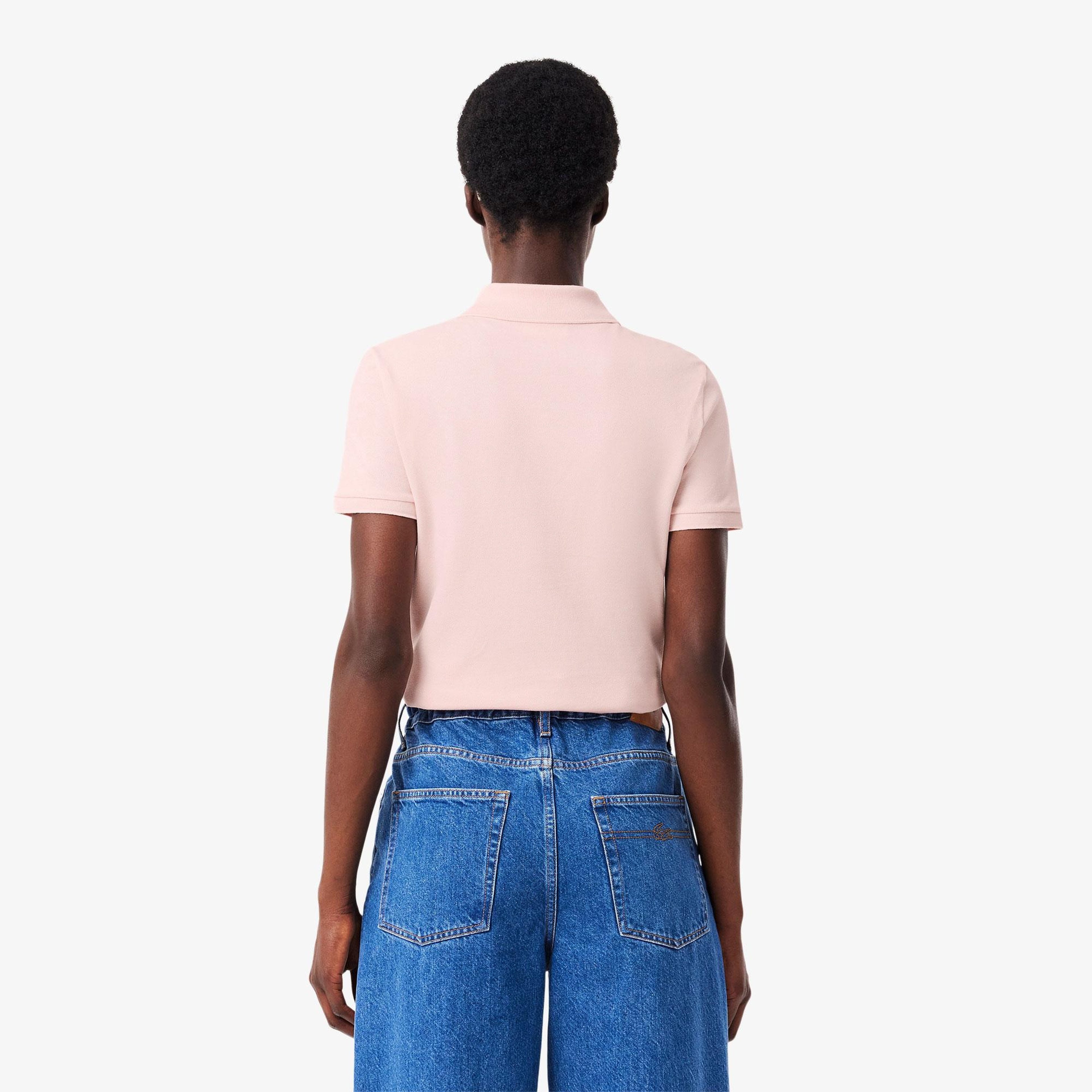 L.12.D Kadın Slim Fit Pembe Polo