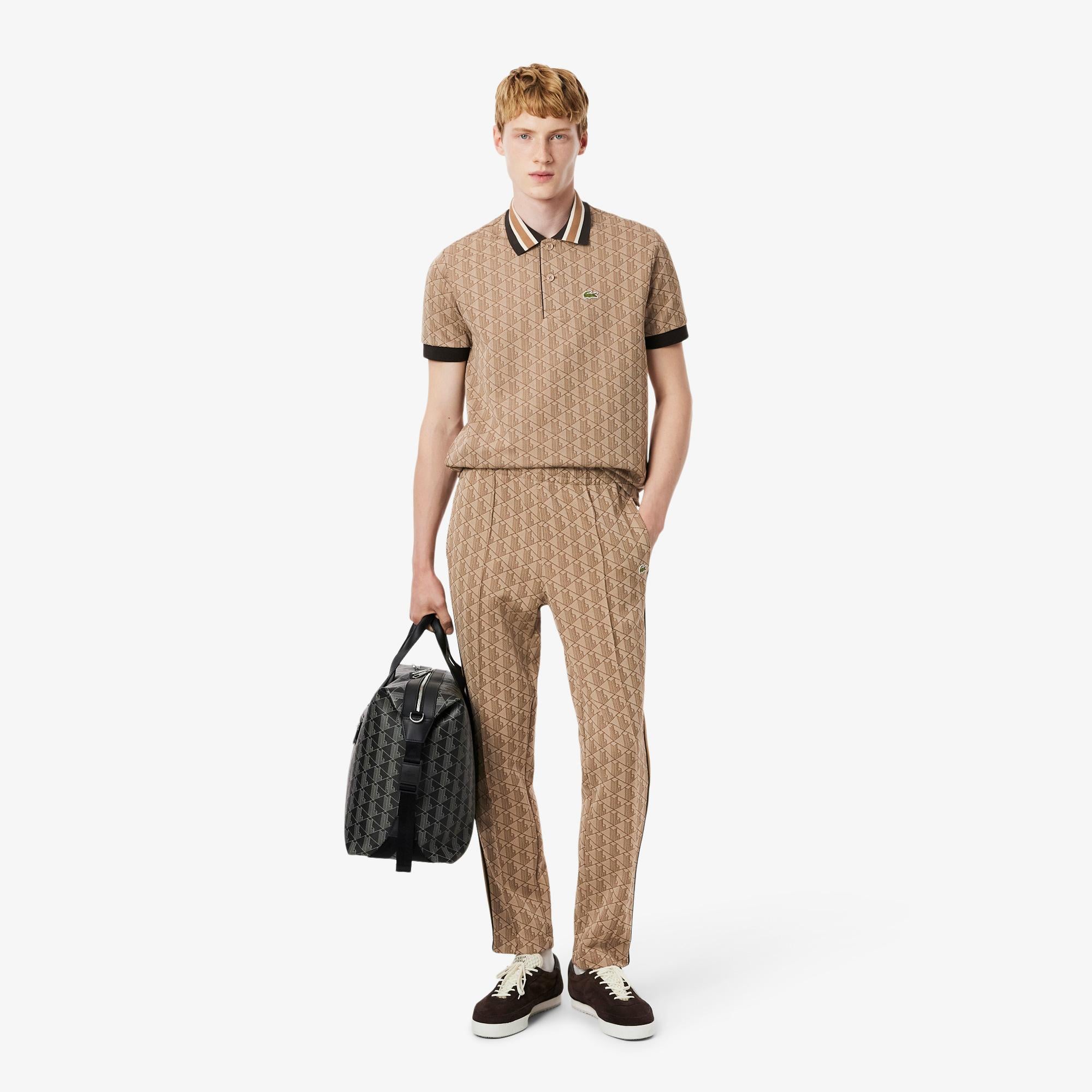 Paris Erkek Regular Fit Monogram Açık Kahverengi Eşofman Altı