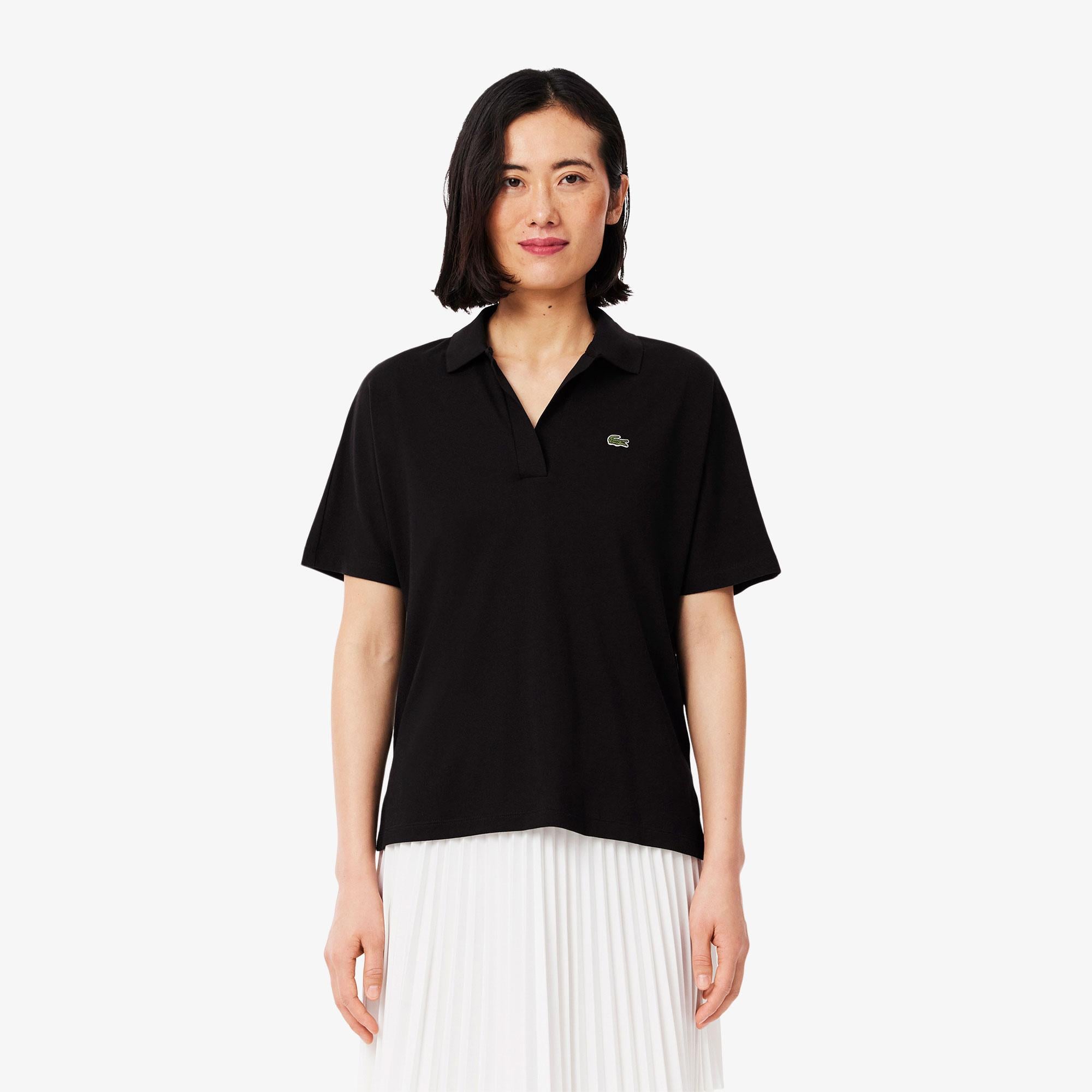 Kadın Relaxed Fit Siyah Polo