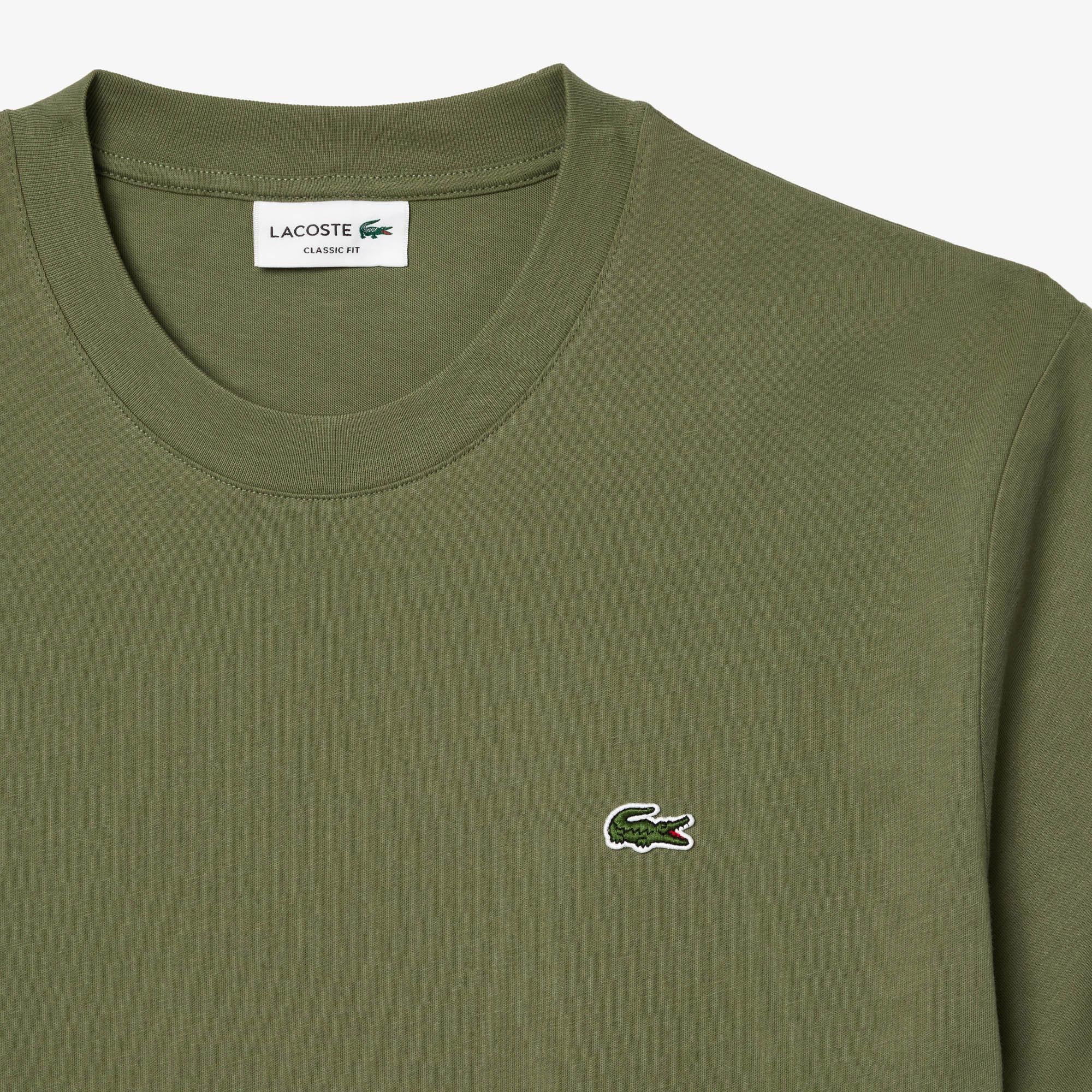 Erkek Classic Fit Bisiklet Yaka Haki T-Shirt