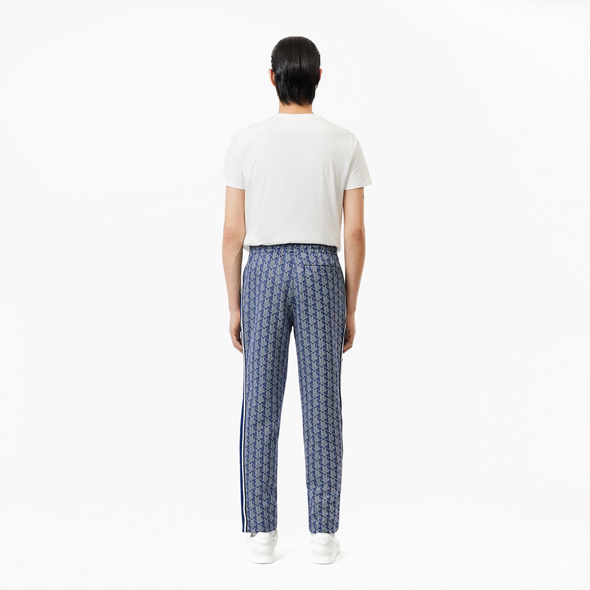 Erkek Regular Fit Monogram Lacivert Eşofman Altı