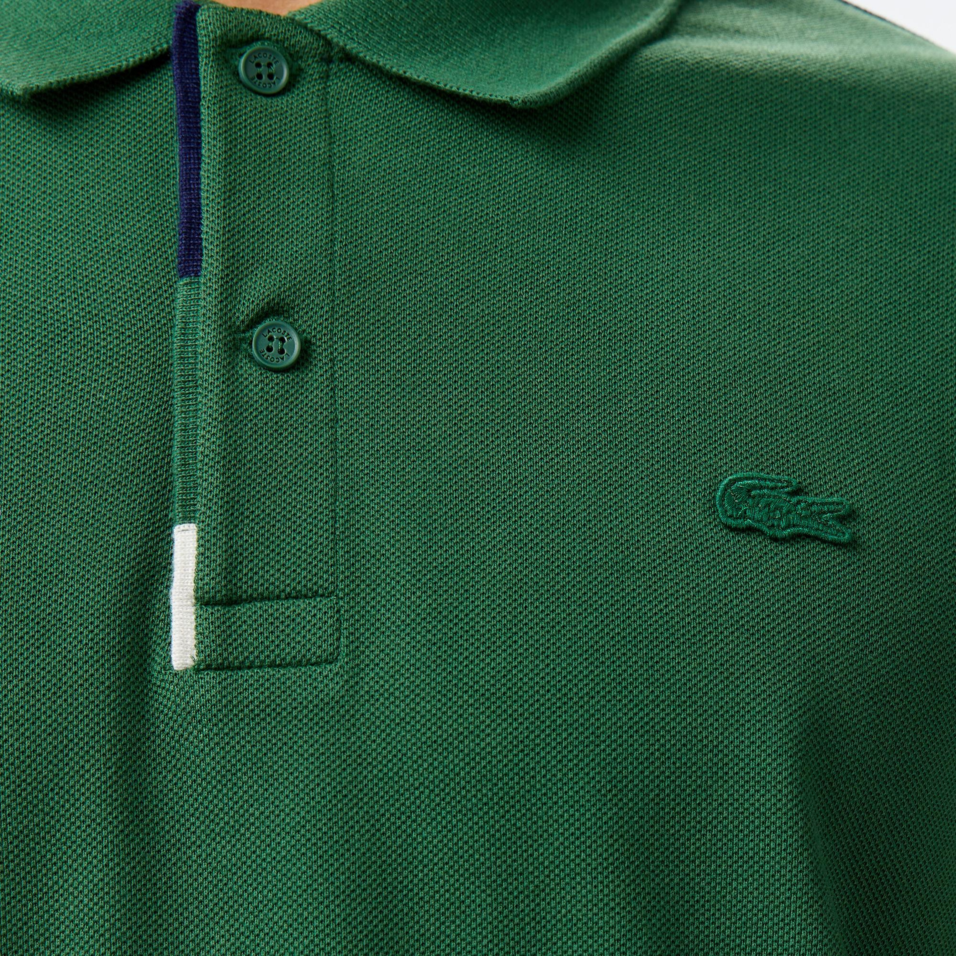 Erkek Regular Fit Renk Bloklu Yeşil Polo