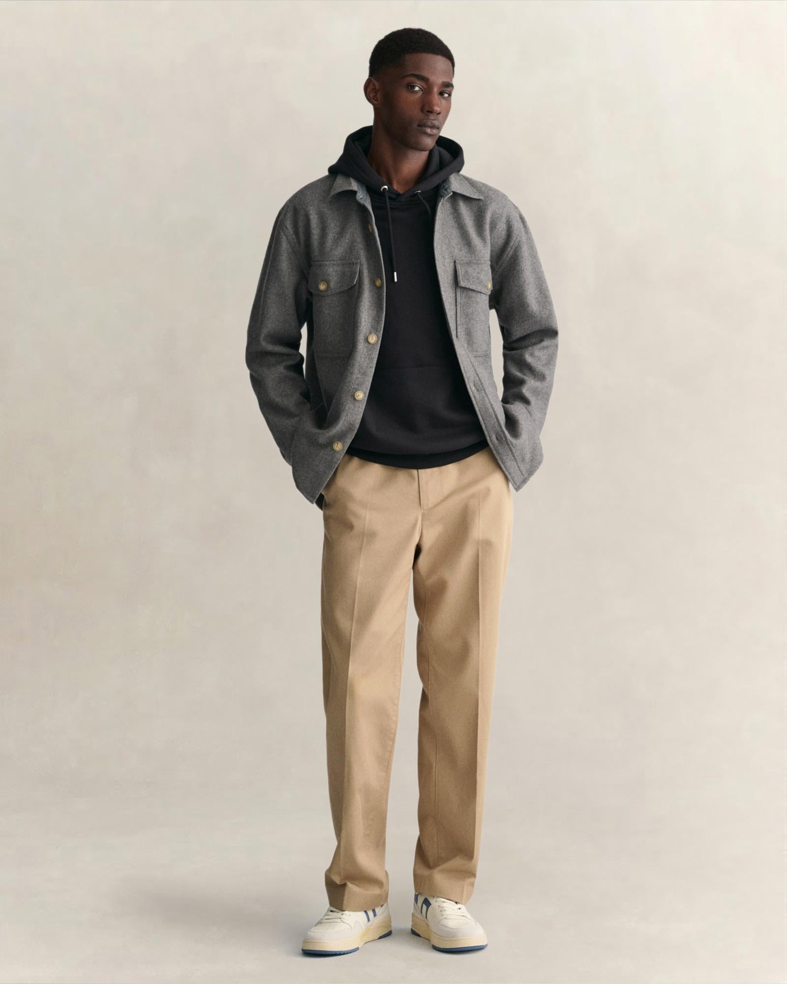 GANT Erkek Siyah Regular Fit Kapüşonlu Sweatshirt