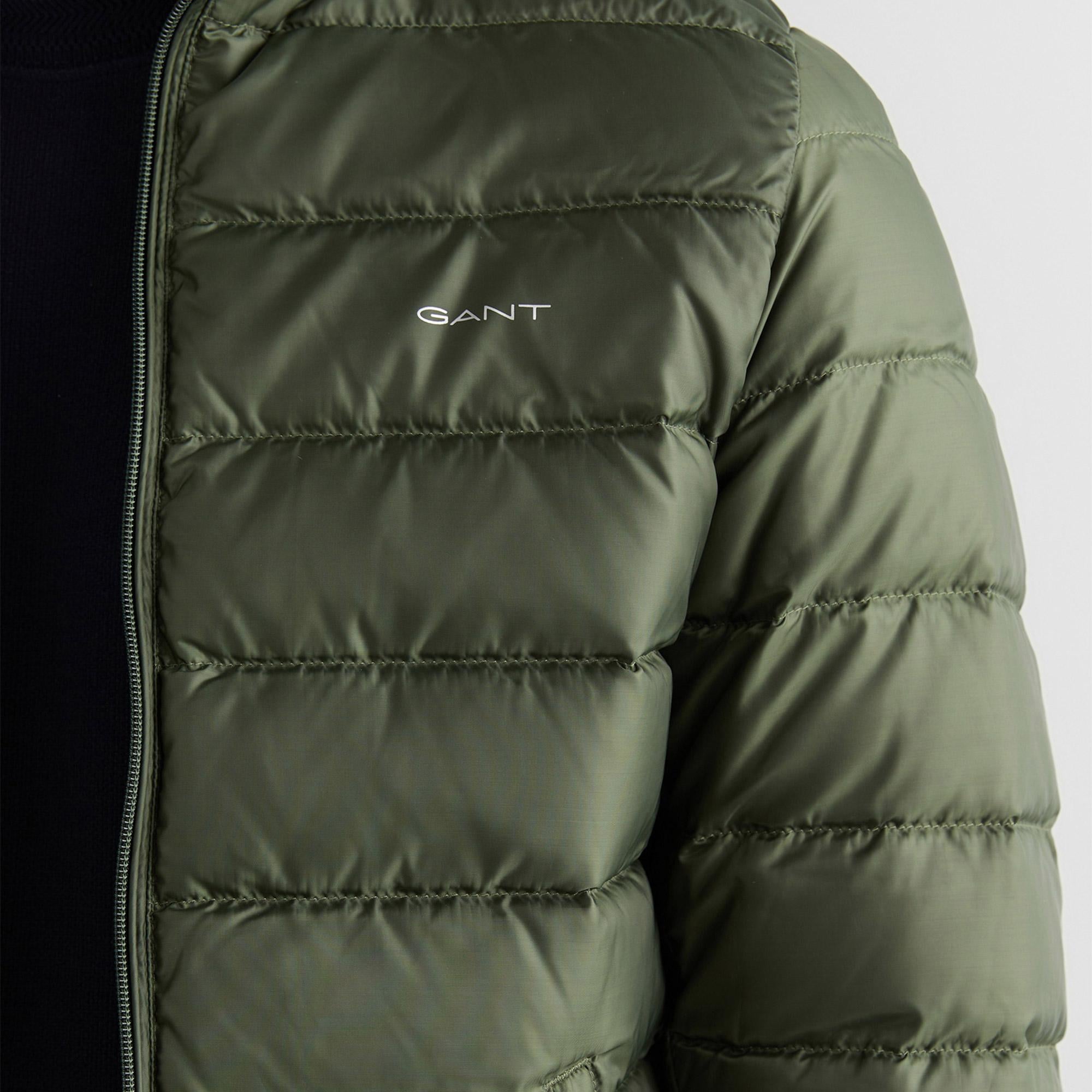 GANT Erkek Yeşil Regular Fit Dik Yaka Kaz Tüyü Mont