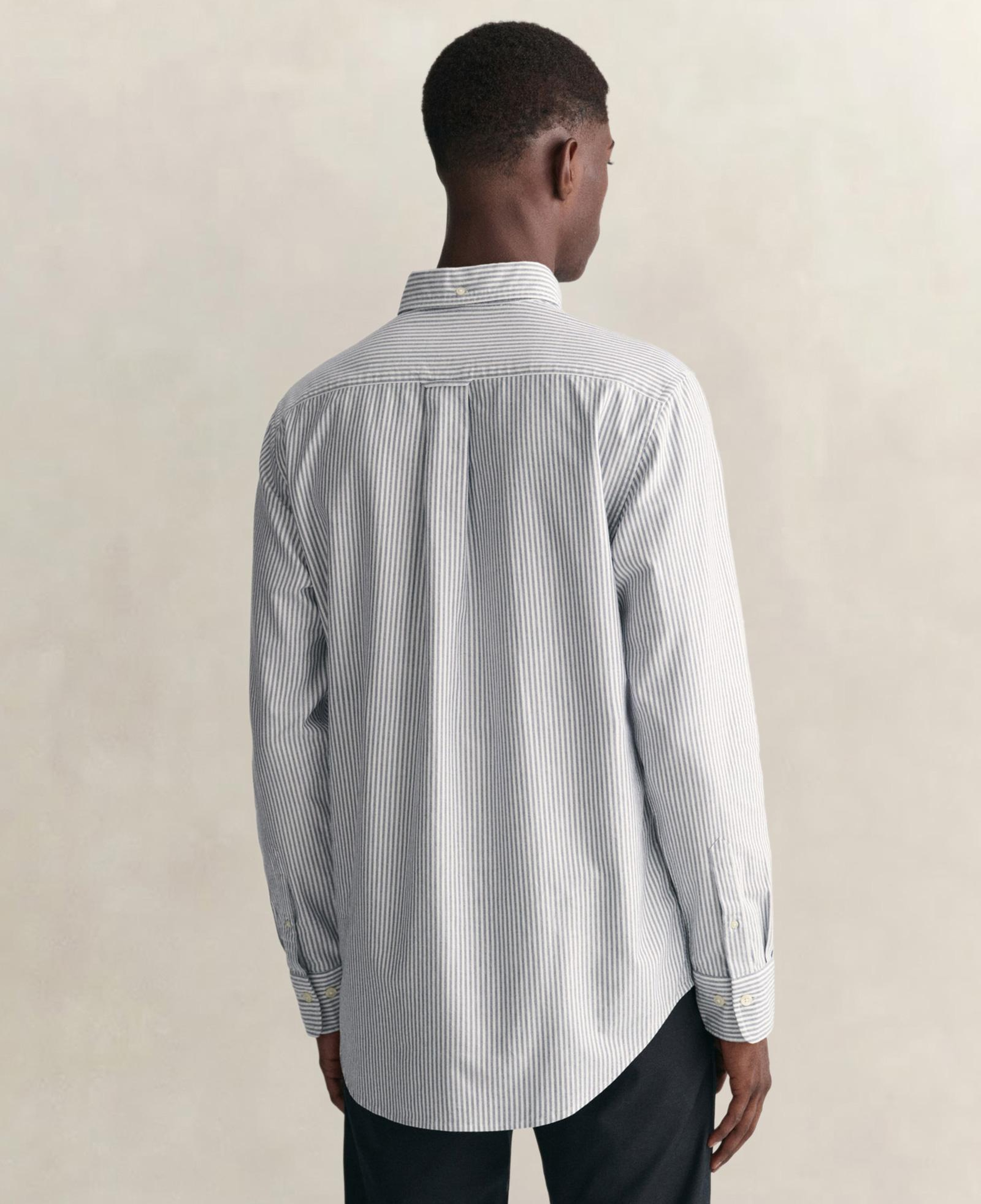 GANT Erkek Mavi Regular Fit Düğmeli Yaka Çizgili Oxford Gömlek