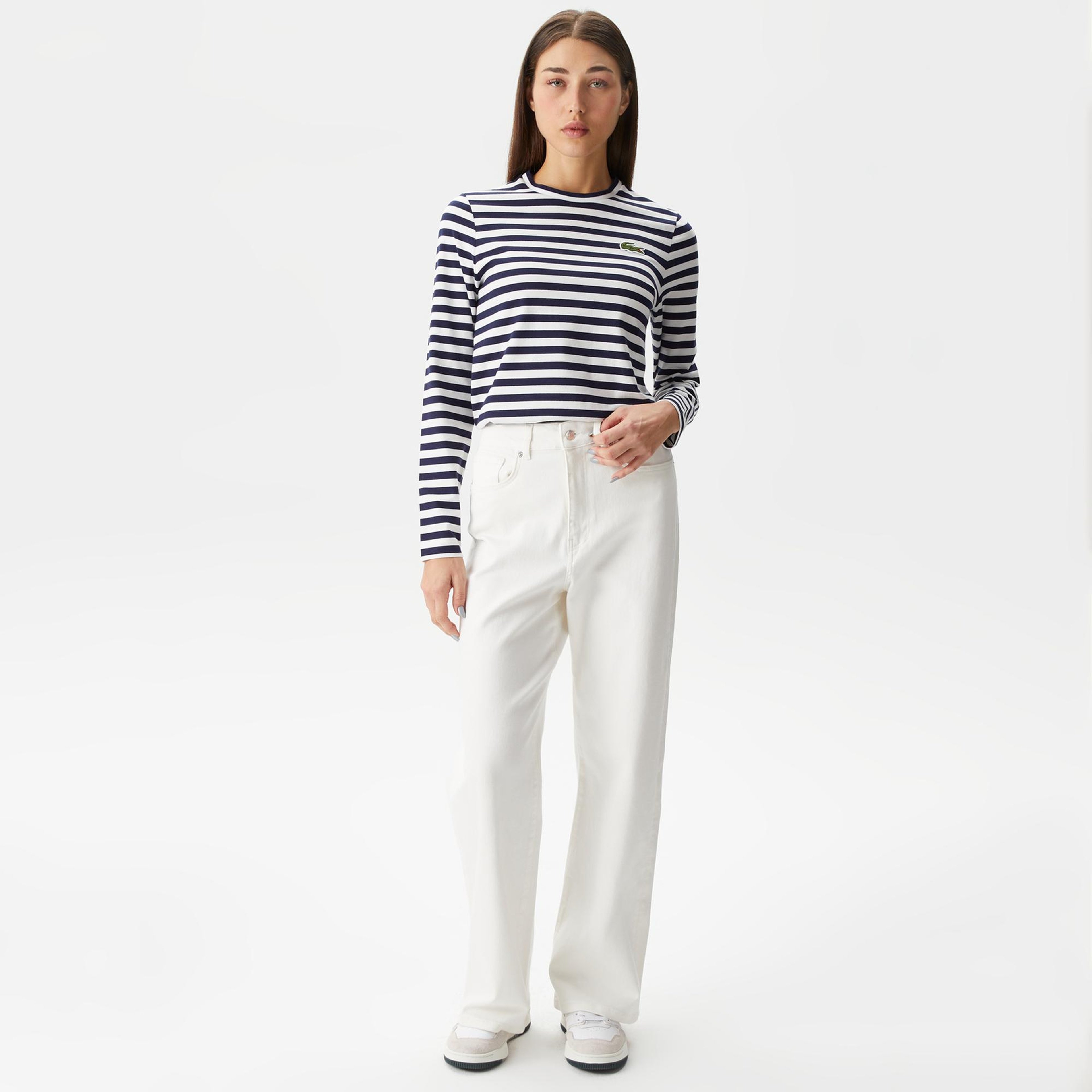 Kadın Loose Fit Beyaz Jean Pantolon