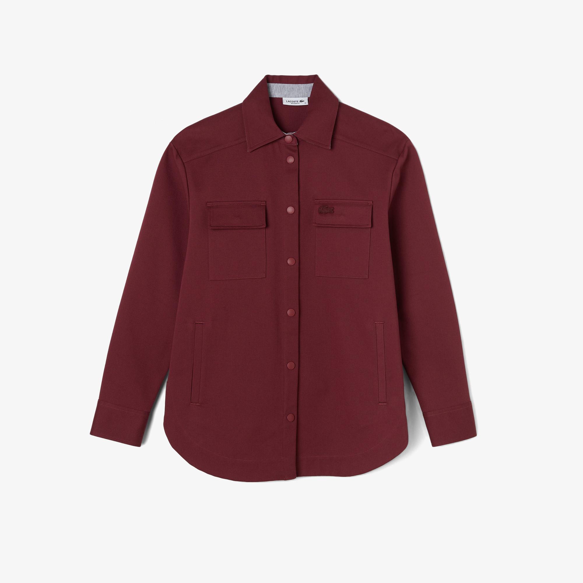 Kadın Relaxed Fit Uzun Kollu Kırmızı Gömlek