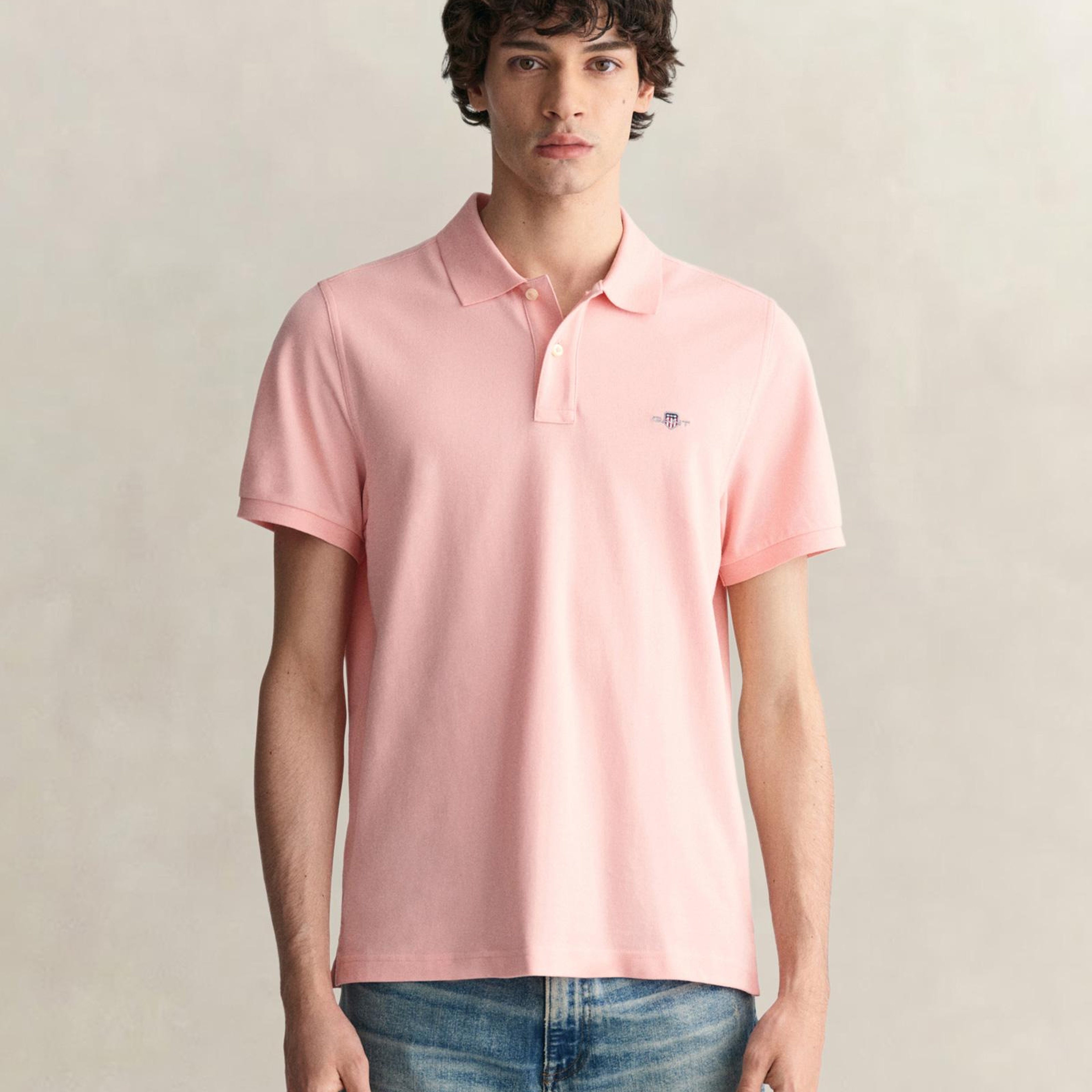 GANT Erkek Pembe Regular Fit Logolu Polo