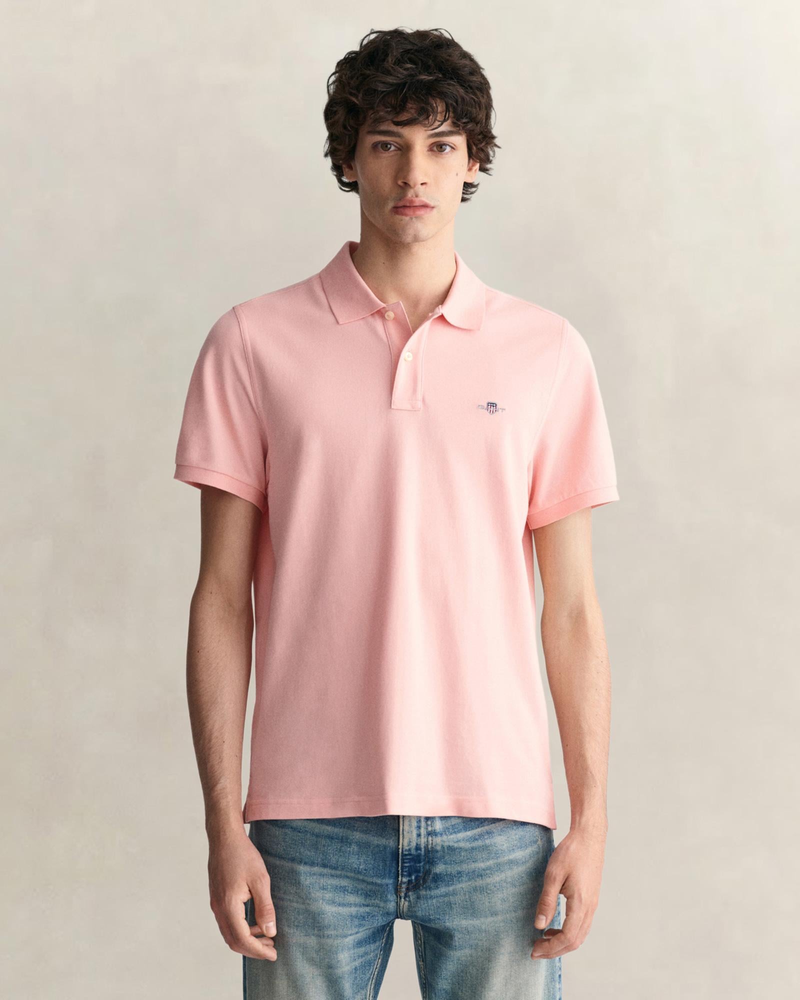 GANT Erkek Pembe Regular Fit Logolu Polo