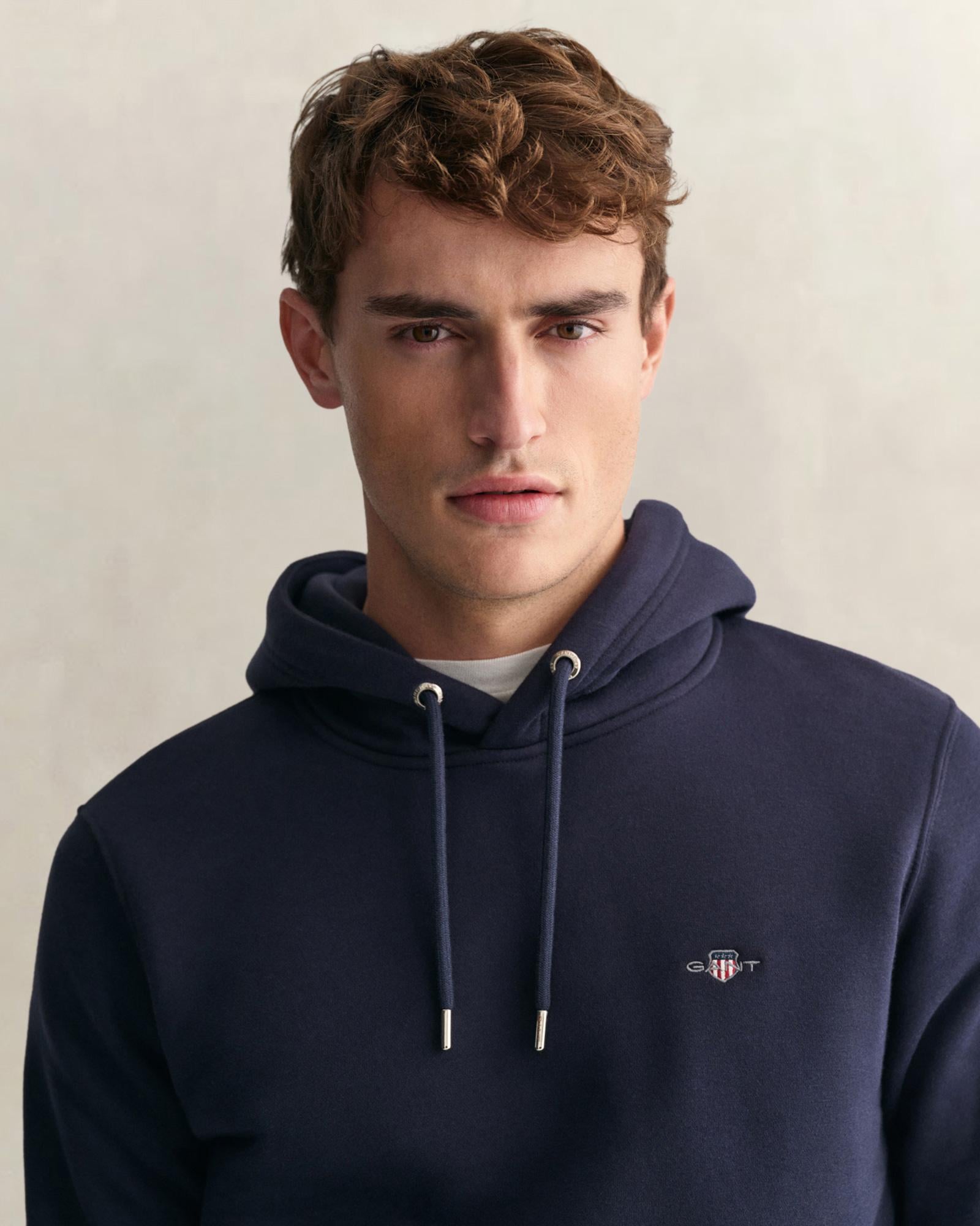 GANT Erkek Lacivert Regular Fit Kapüşonlu Sweatshirt