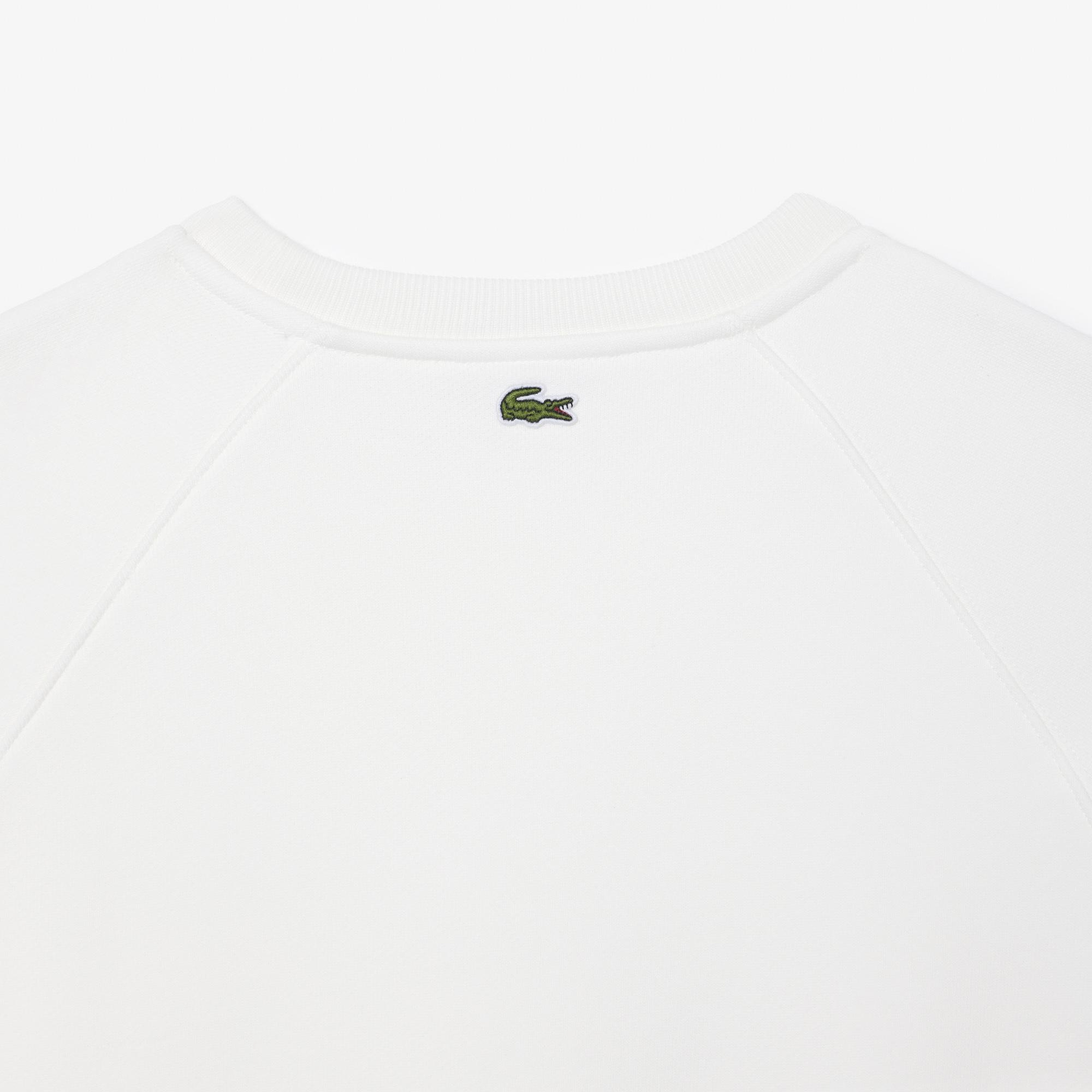 Kadın Bisiklet Yaka Baskılı Beyaz Sweatshirt